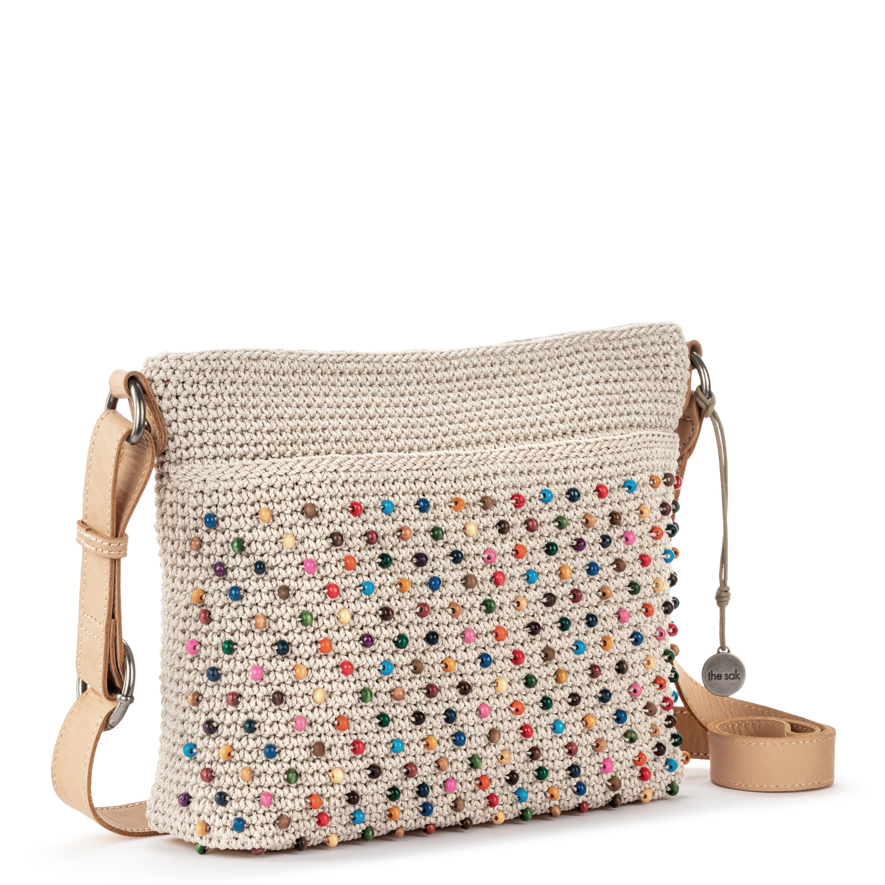 The Sak Melrose Crossbody - Hand Crochet - Ecru Multi Beads