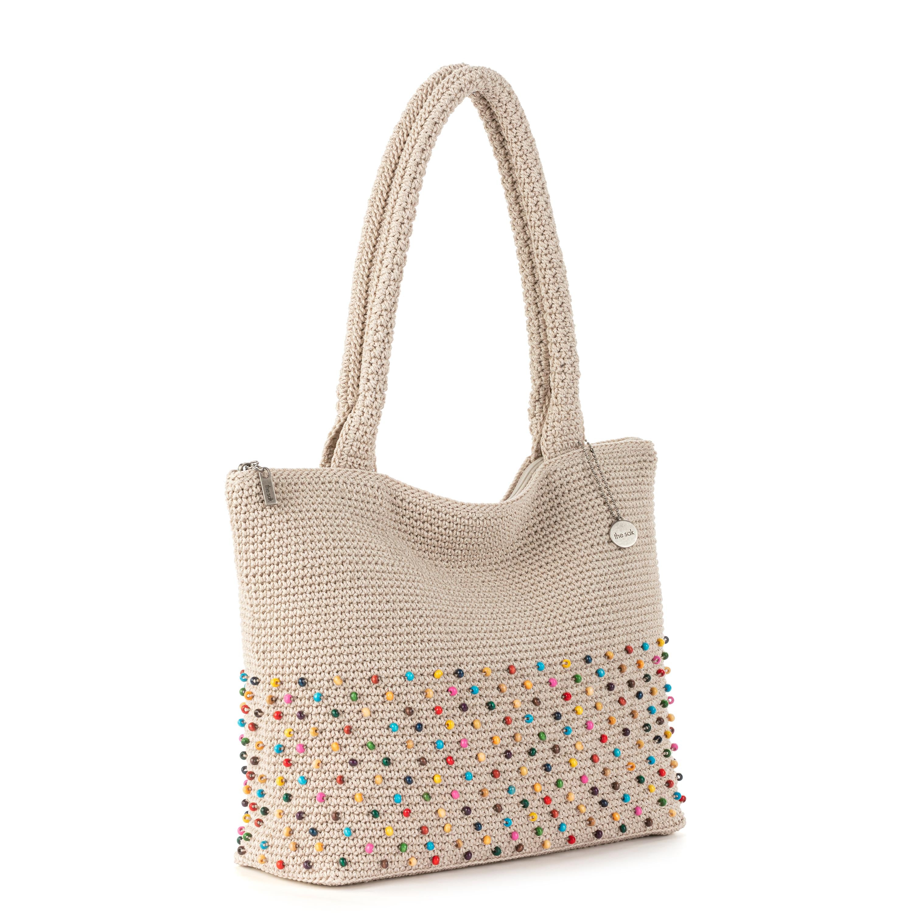 The Sak Crafted Classic Carryall - Hand Crochet - Ecru Multi Beads