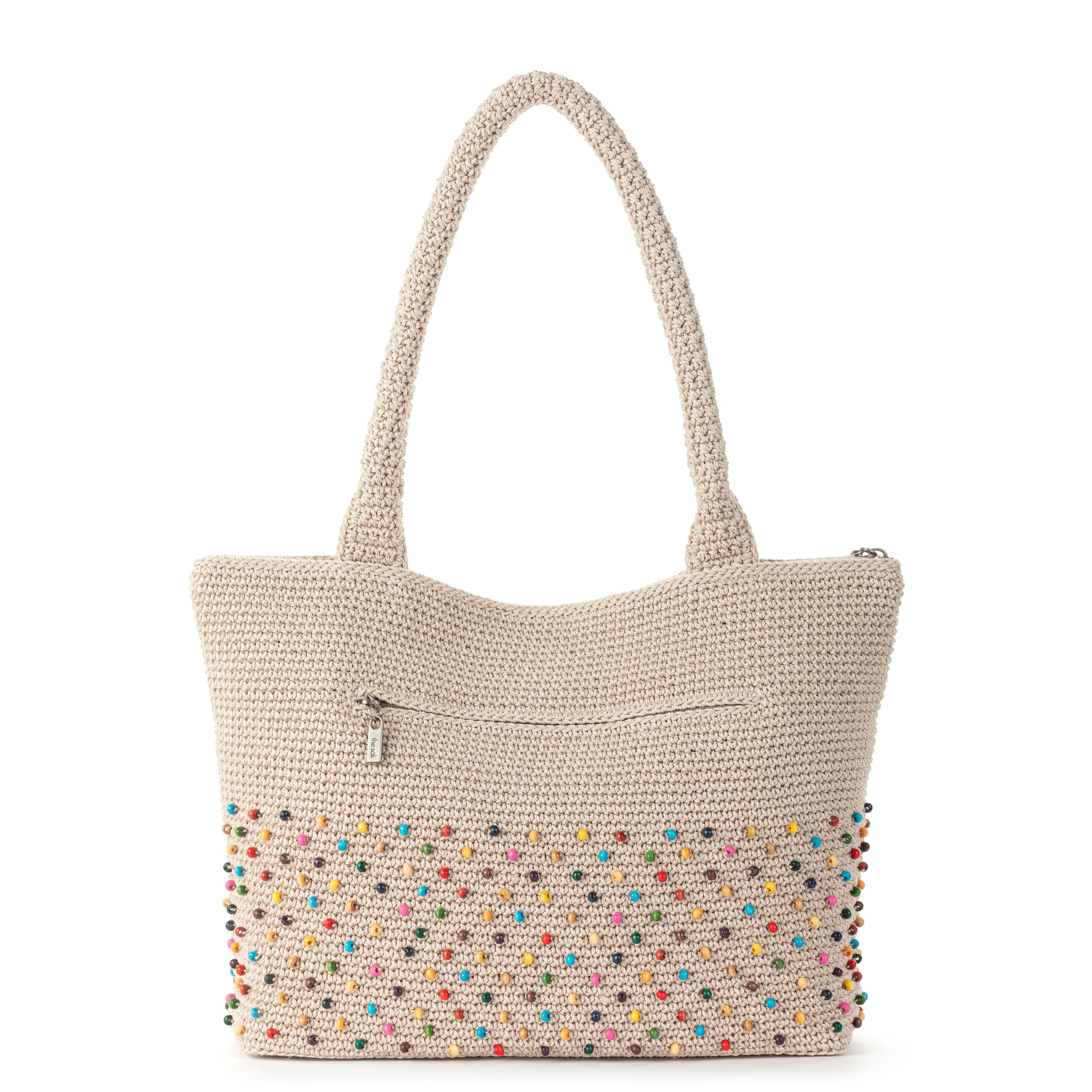 The Sak Crafted Classic Carryall - Hand Crochet - Ecru Multi Beads