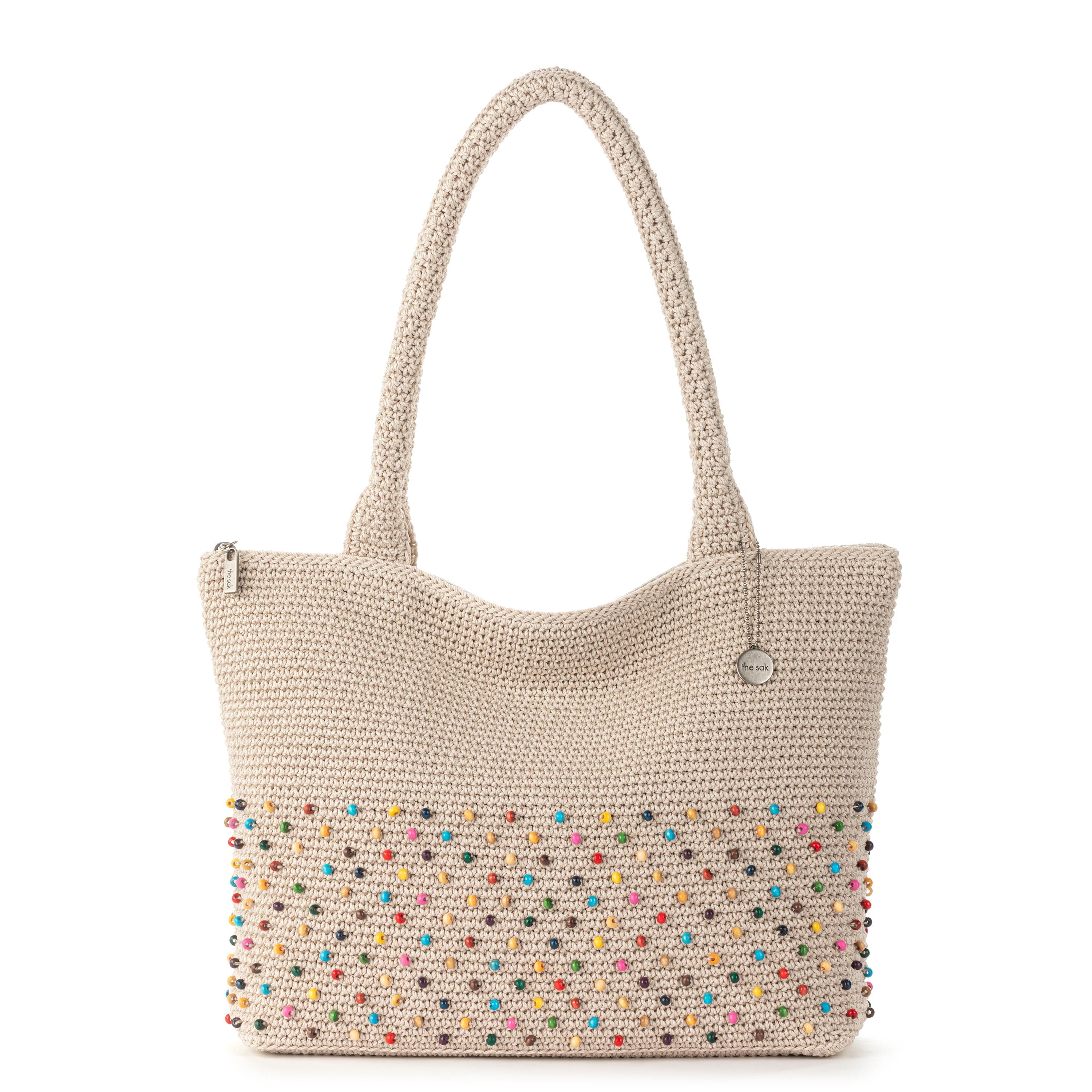 The Sak Crafted Classic Carryall - Hand Crochet - Ecru Multi Beads