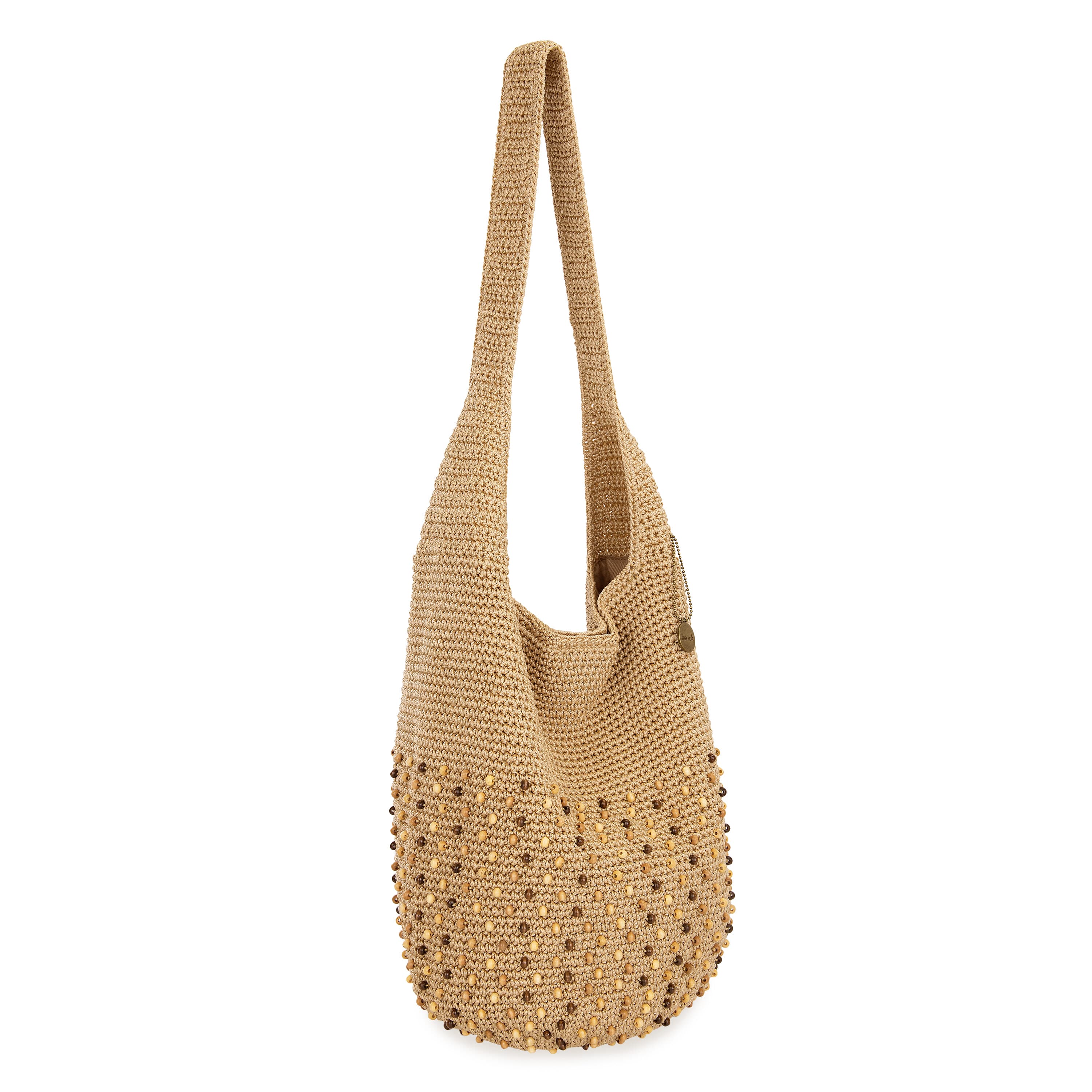 The Sak 120 Hobo - Hand Crochet - Bamboo Neutral Beads