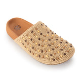 The Sak Bolinas Clog - Hand Crochet - Bamboo Neutral Beads
