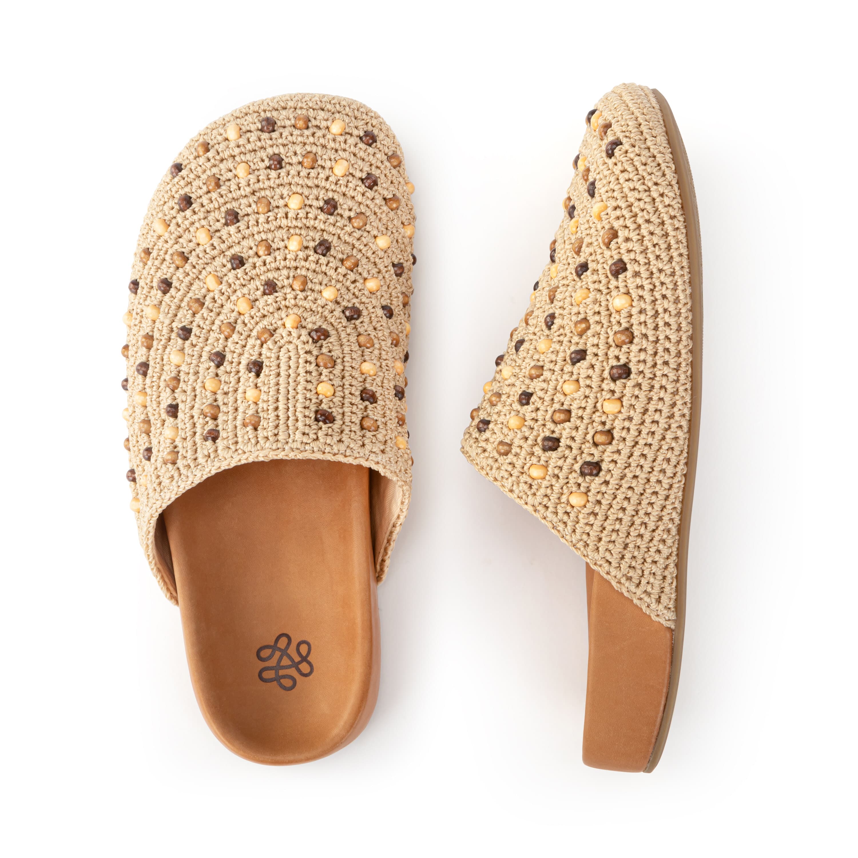 The Sak Bolinas Clog - Hand Crochet - Bamboo Neutral Beads