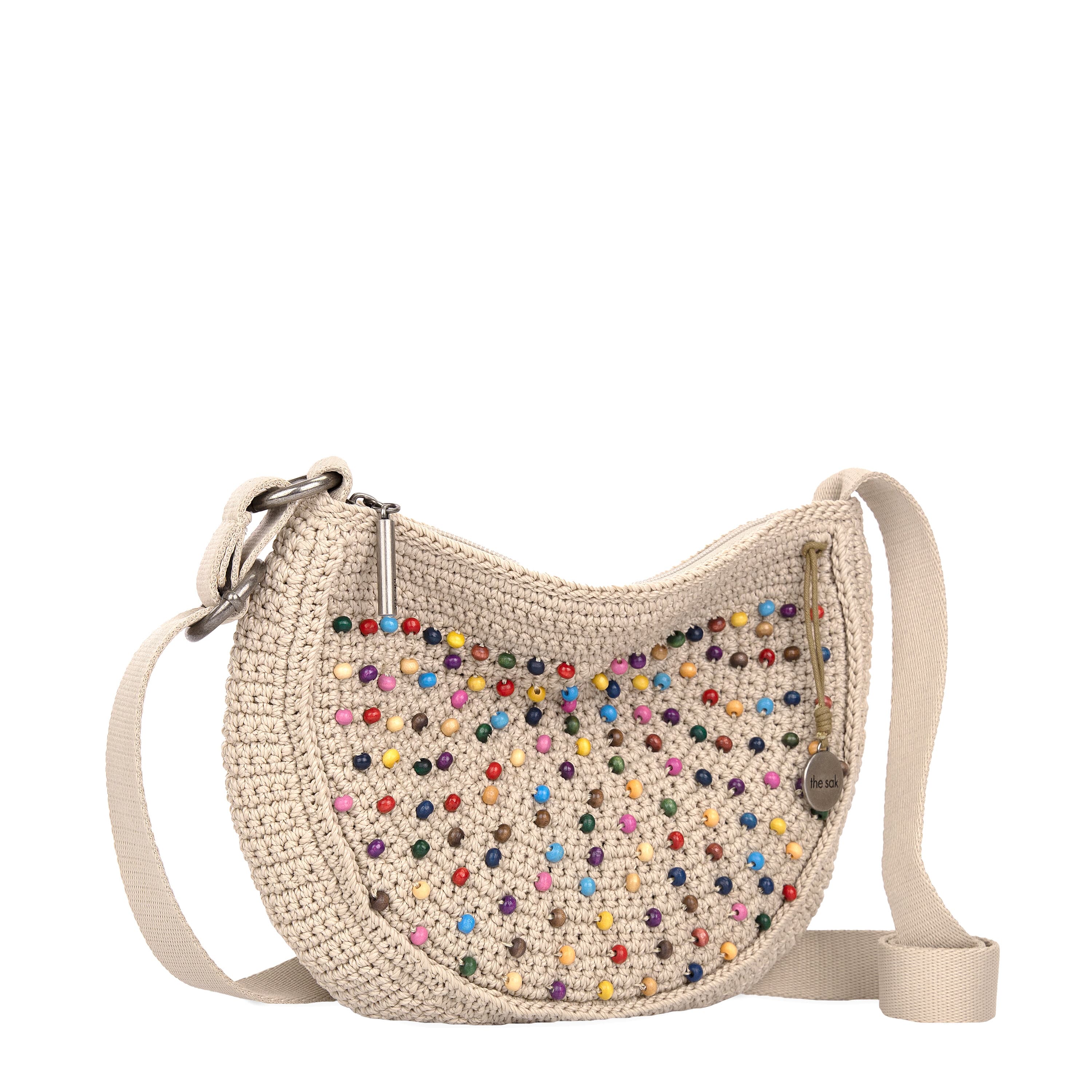 The Sak Ryder Small Crossbody - Hand Crochet - Ecru Multi Beads