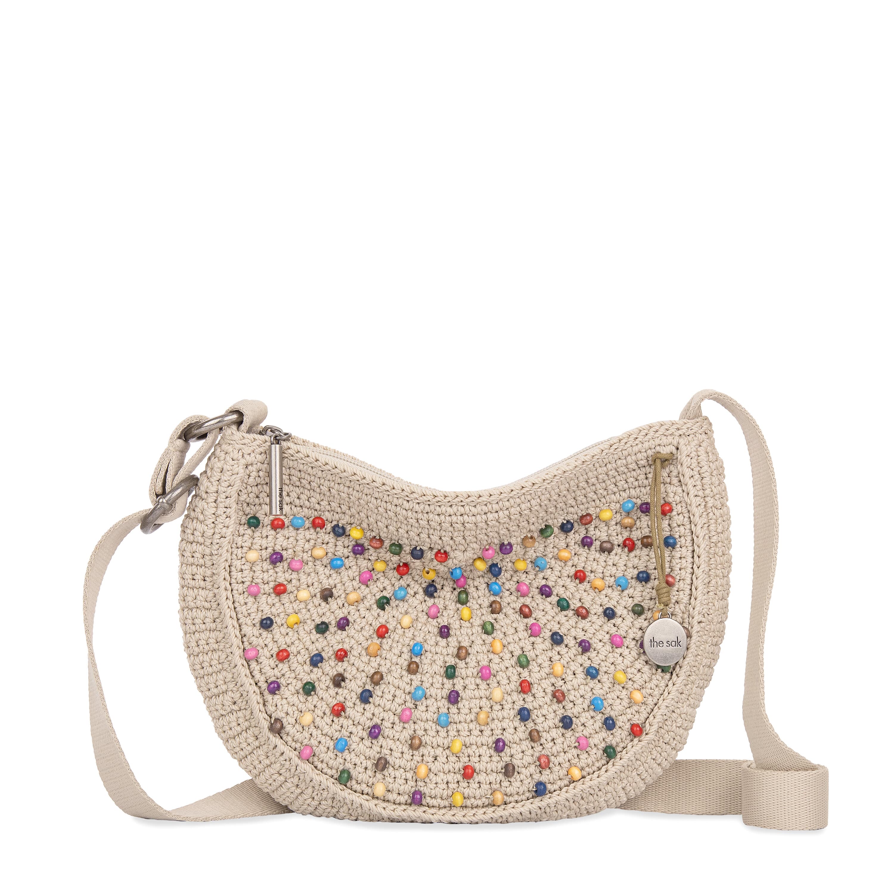 The Sak Ryder Small Crossbody - Hand Crochet - Ecru Multi Beads