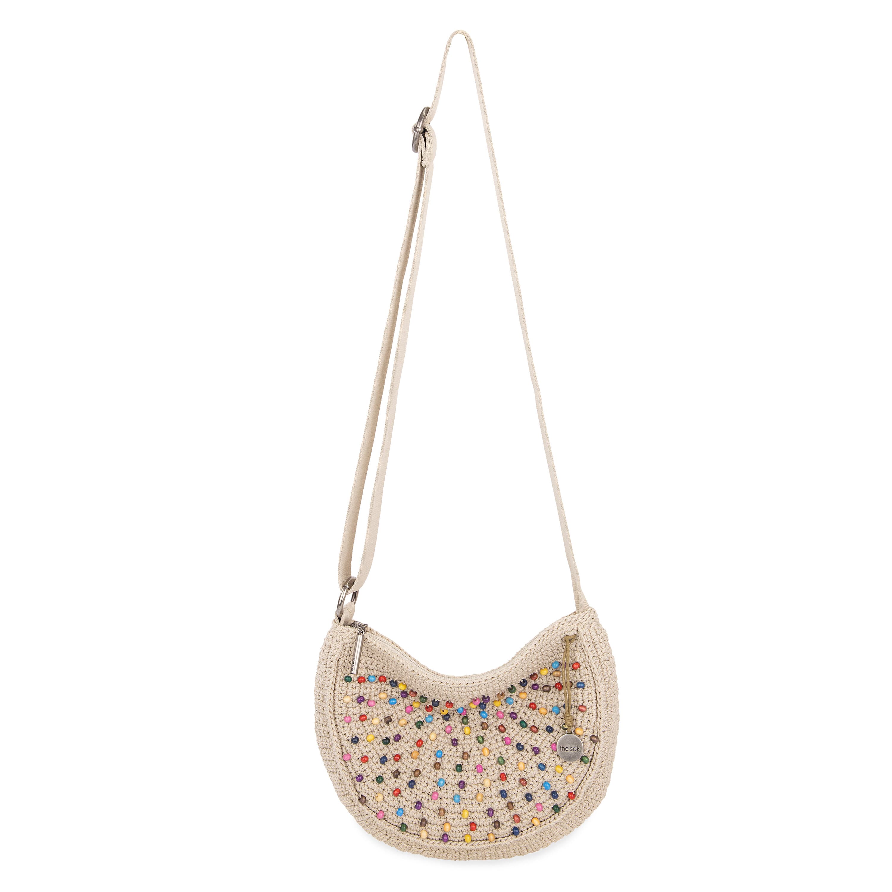 The Sak Ryder Small Crossbody - Hand Crochet - Ecru Multi Beads
