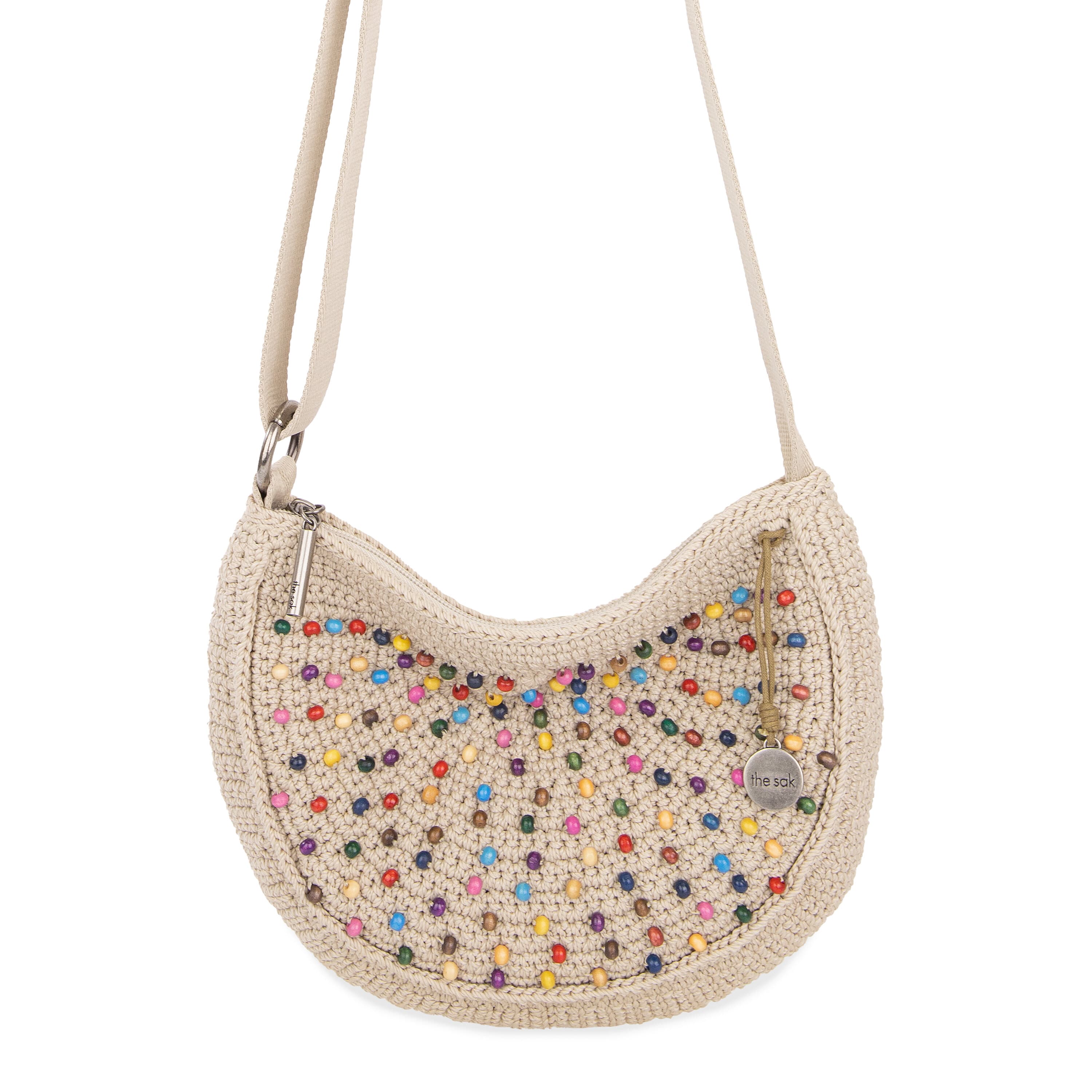 The Sak Ryder Small Crossbody - Hand Crochet - Ecru Multi Beads