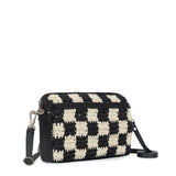 The Sak Cora Smartphone Crossbody - Hand Crochet - Black Check