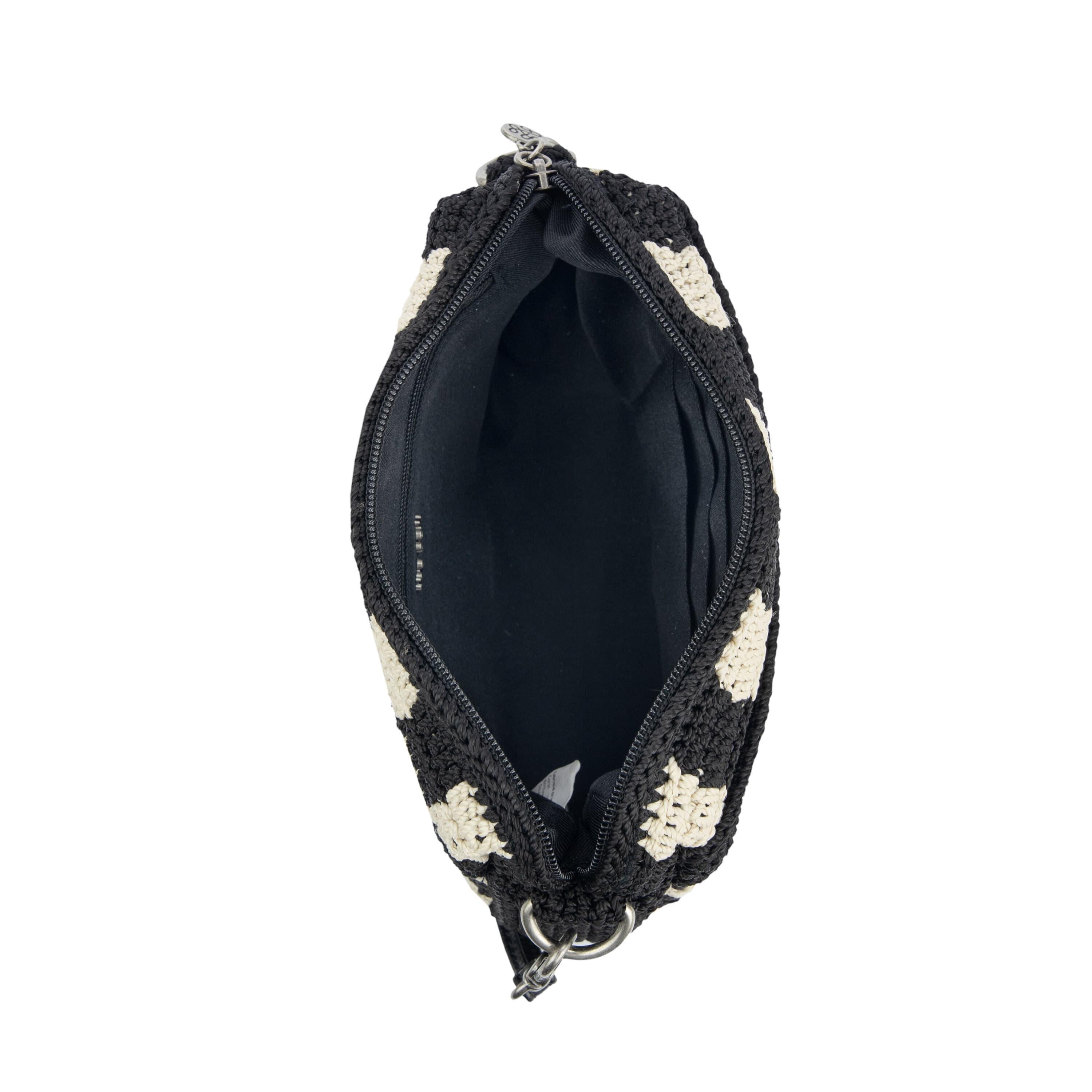 The Sak Cora Smartphone Crossbody - Hand Crochet - Black Check