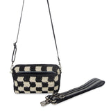 The Sak Cora Smartphone Crossbody - Hand Crochet - Black Check