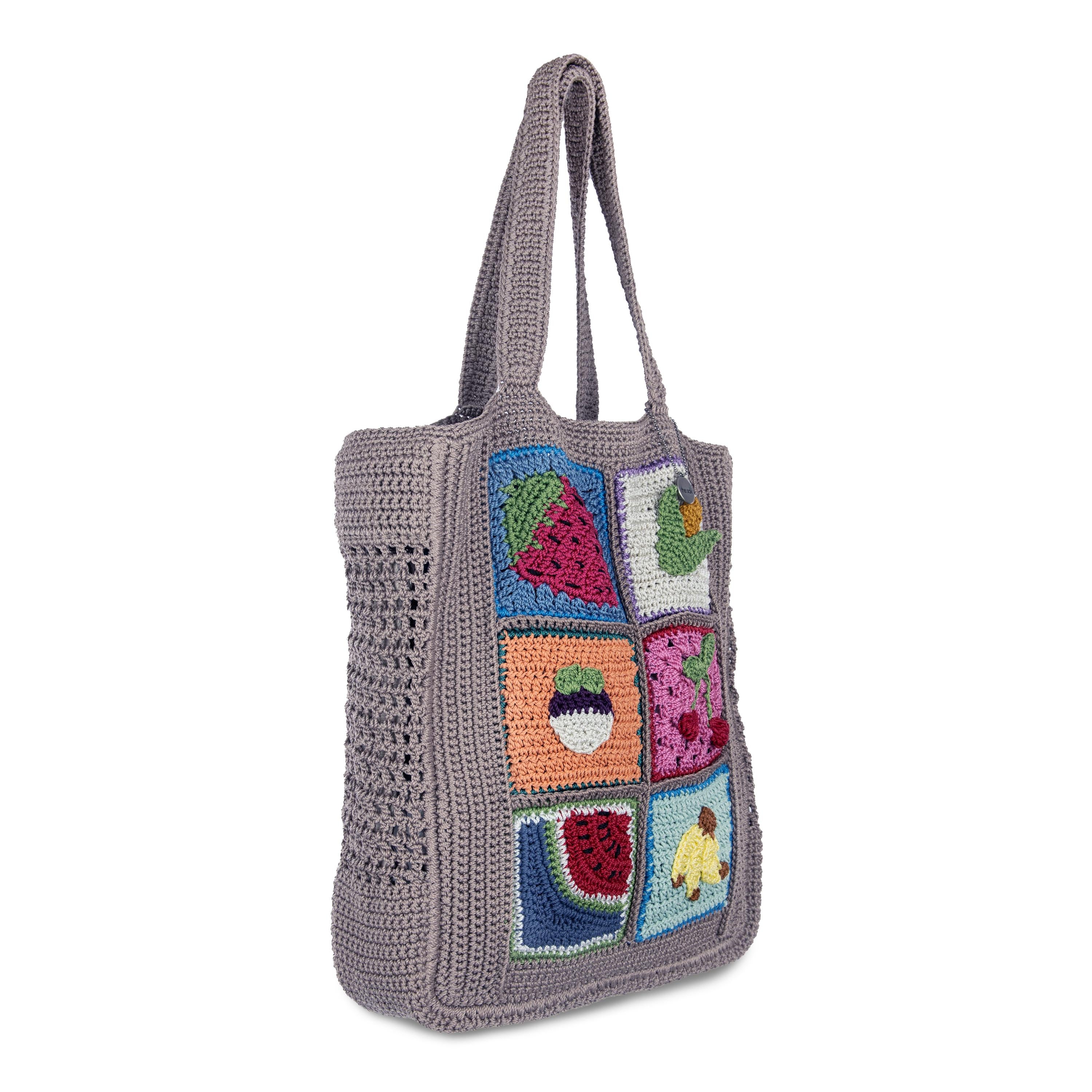 The Sak Lanie Market Tote - Hand Crochet - Fruit Vegetable Multi