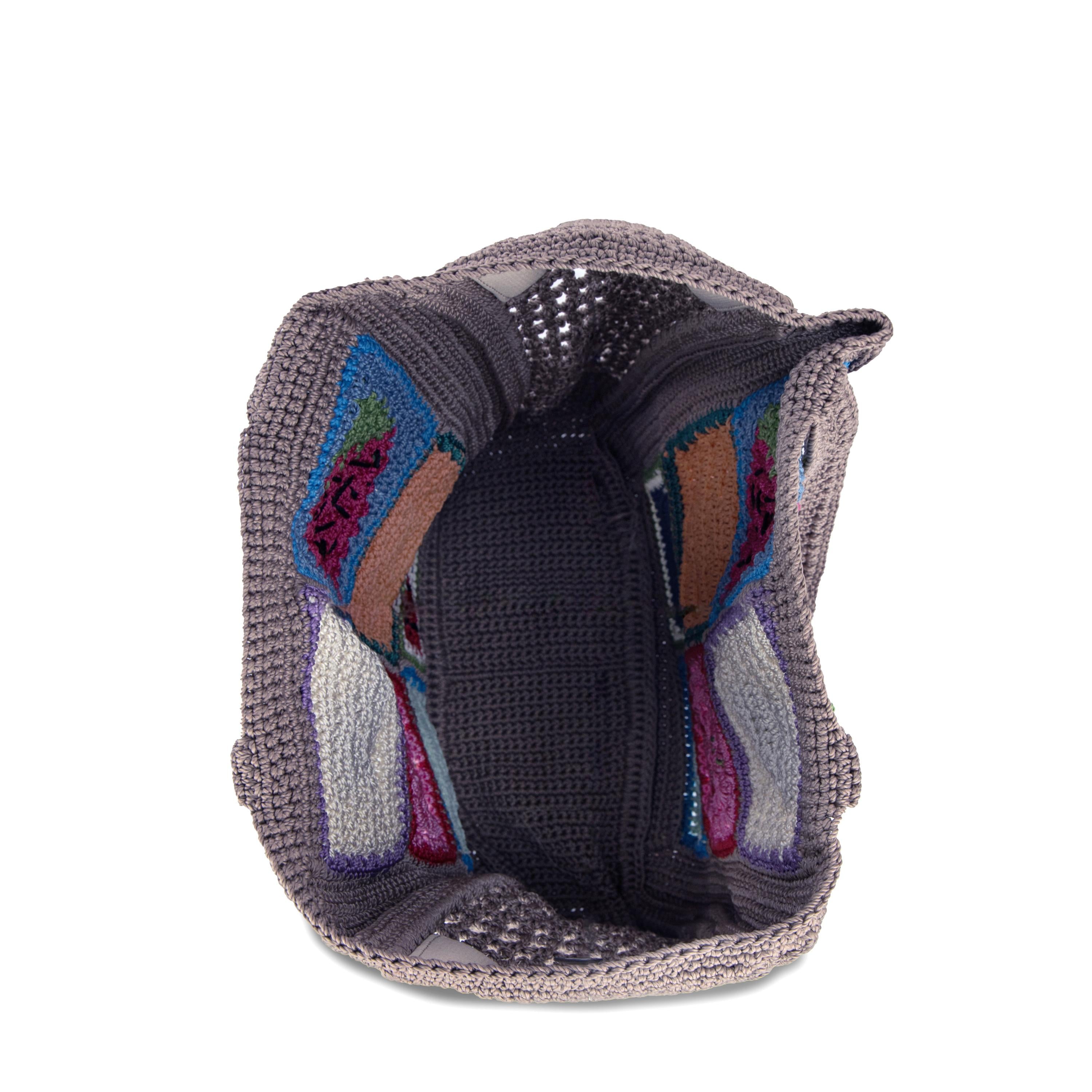 The Sak Lanie Market Tote - Hand Crochet - Fruit Vegetable Multi