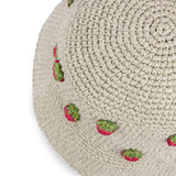 The Sak Lanie Bucket Hat - Hand Crochet - Natural Strawberries