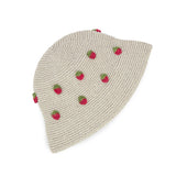 The Sak Lanie Bucket Hat - Hand Crochet - Natural Strawberries
