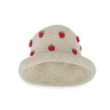 The Sak Lanie Bucket Hat - Hand Crochet - Natural Strawberries