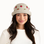 The Sak Lanie Bucket Hat - Hand Crochet - Natural Strawberries