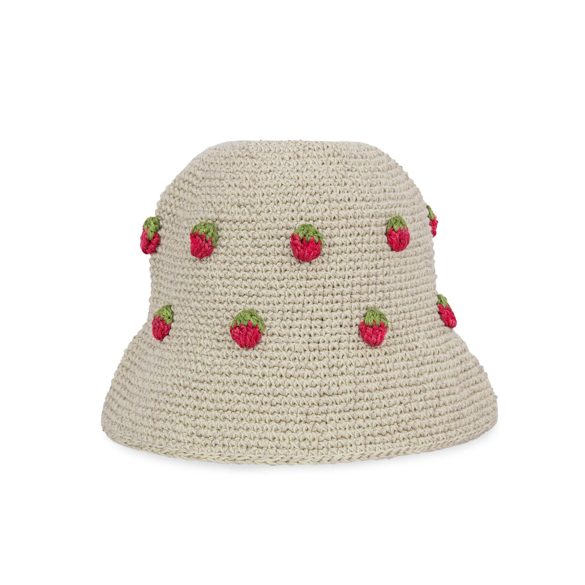 Lanie Bucket Hat in Natural Strawberries Crochet