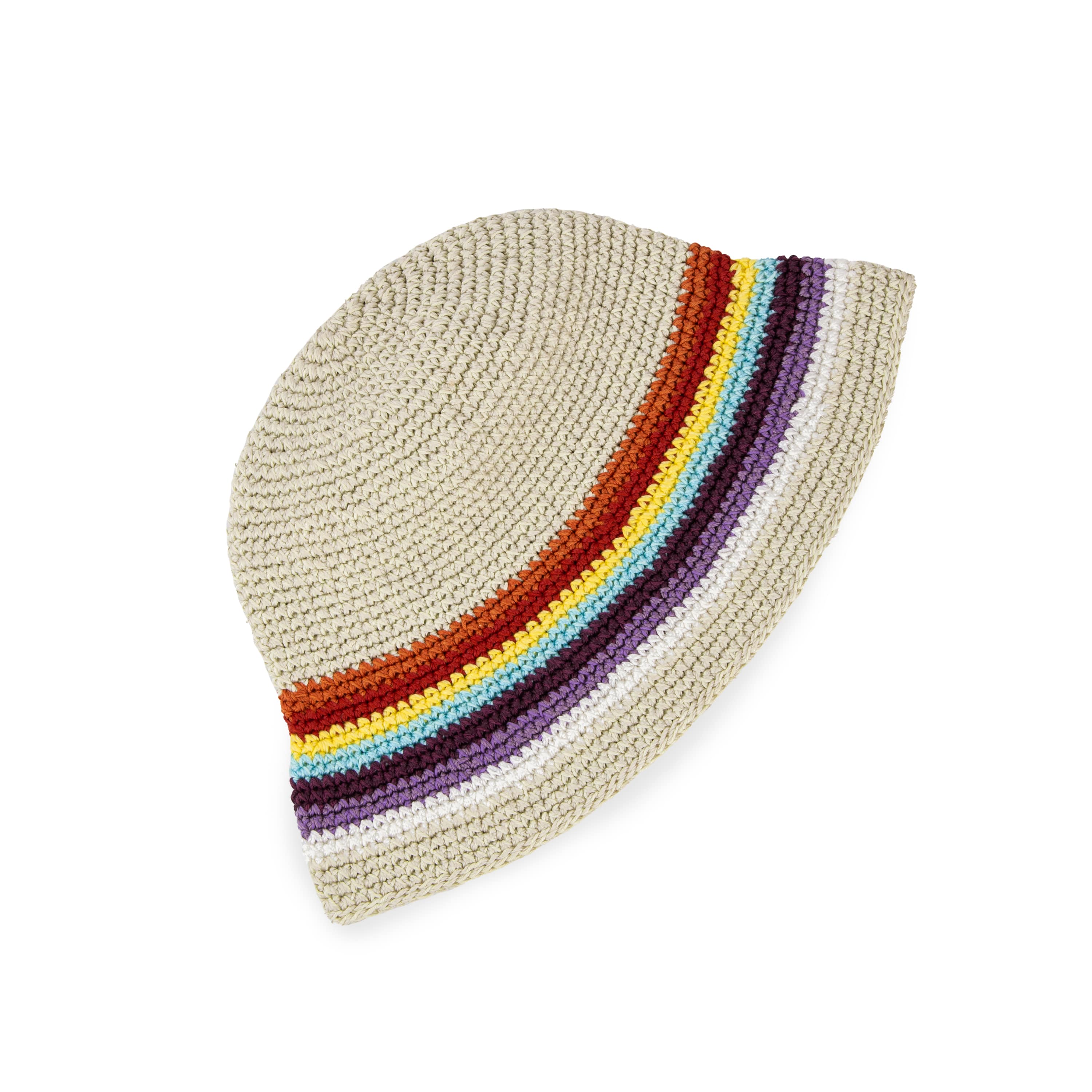 The Sak Lanie Bucket Hat - Hand Crochet - Retro Rainbow