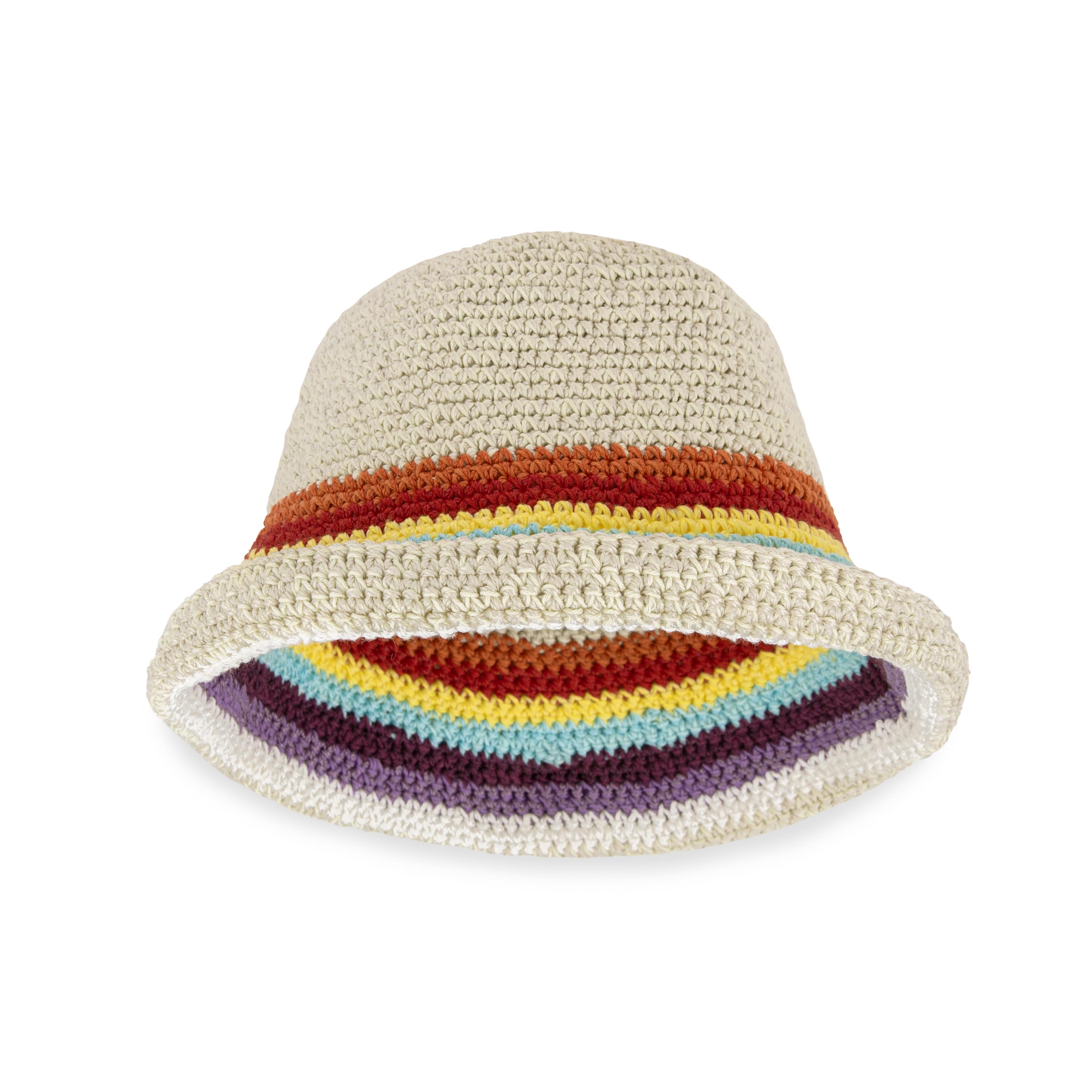 The Sak Lanie Bucket Hat - Hand Crochet - Retro Rainbow