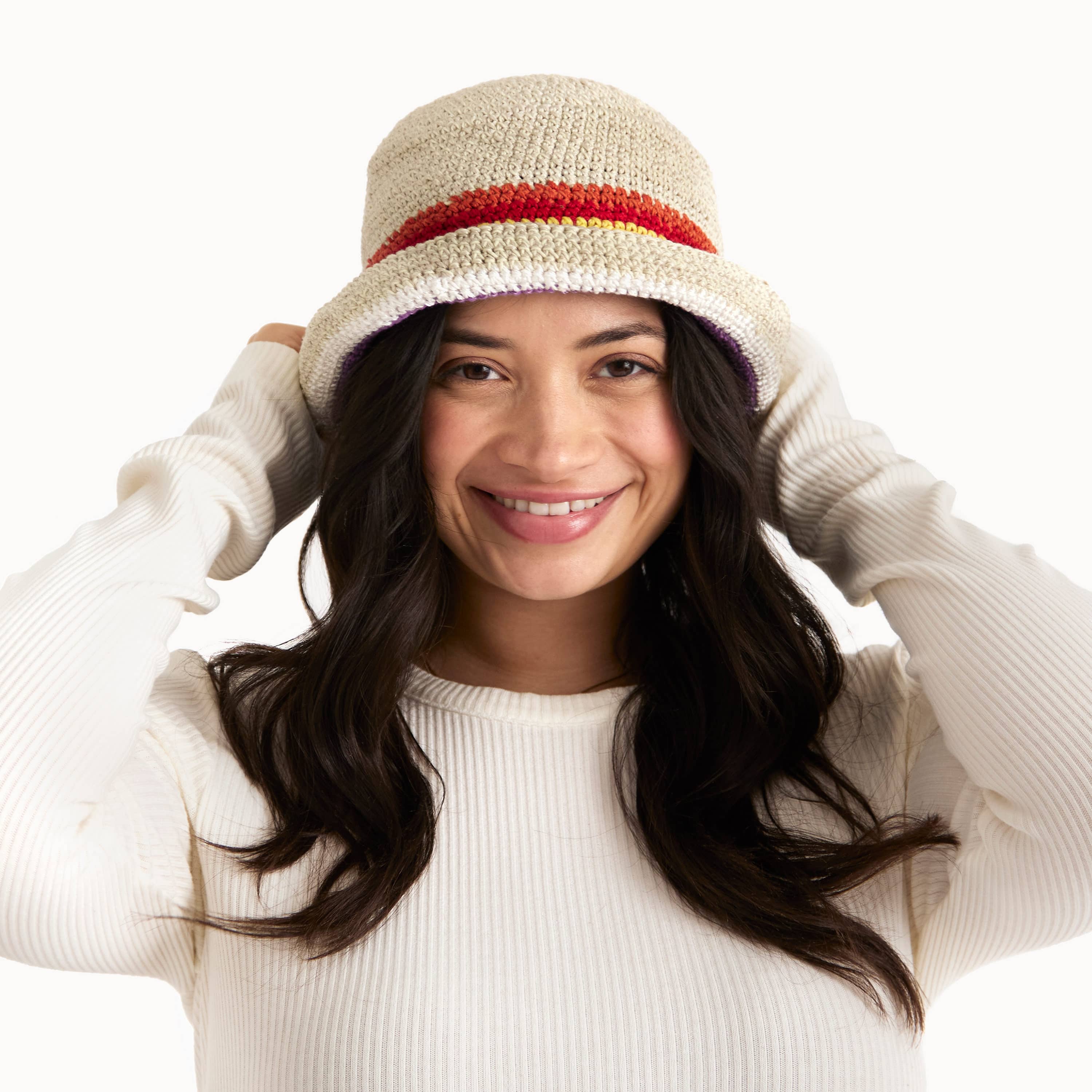 The Sak Lanie Bucket Hat - Hand Crochet - Retro Rainbow