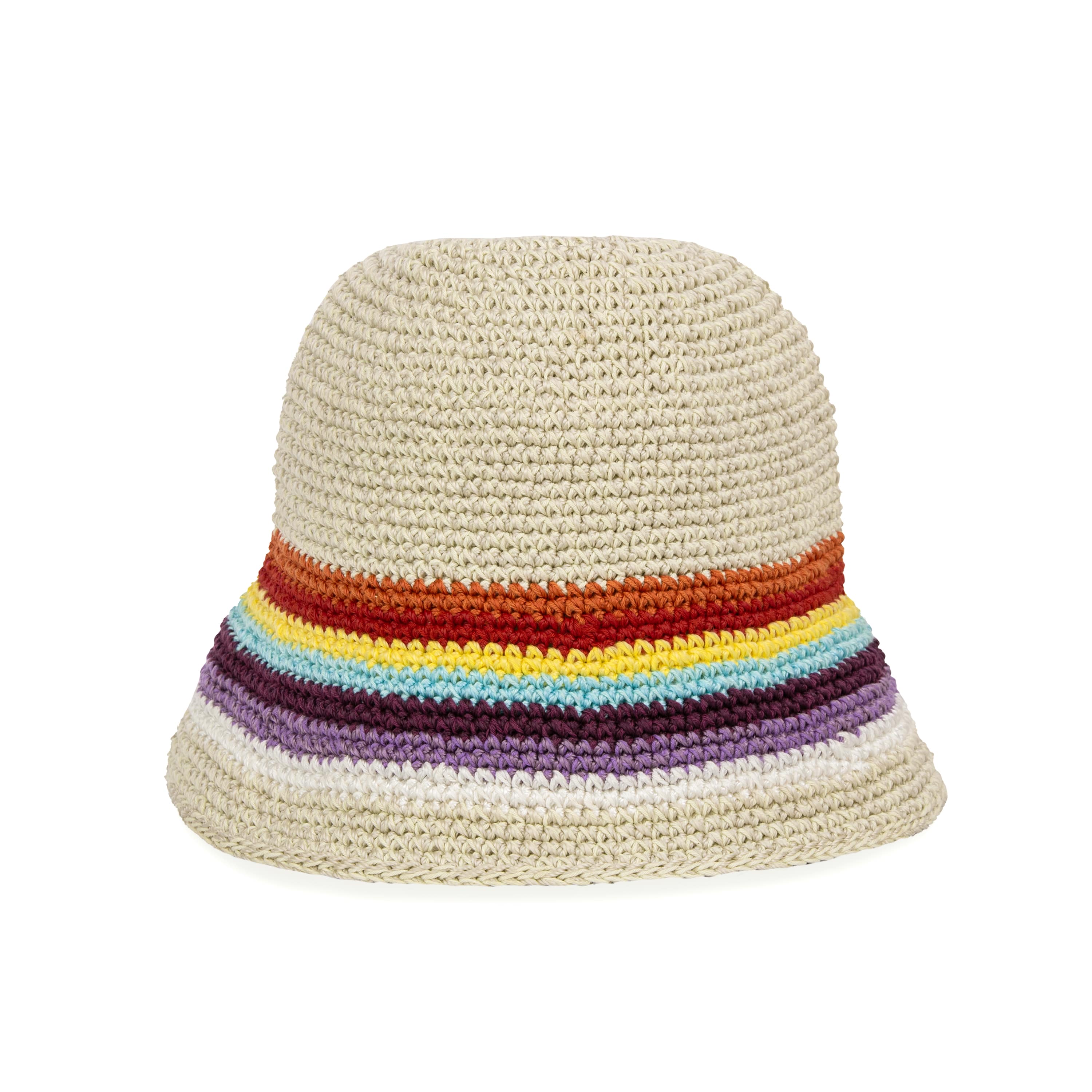 The Sak Lanie Bucket Hat - Hand Crochet - Retro Rainbow