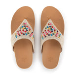 The Sak Everly Sandal - Hand Crochet - Ecru Multi Beads
