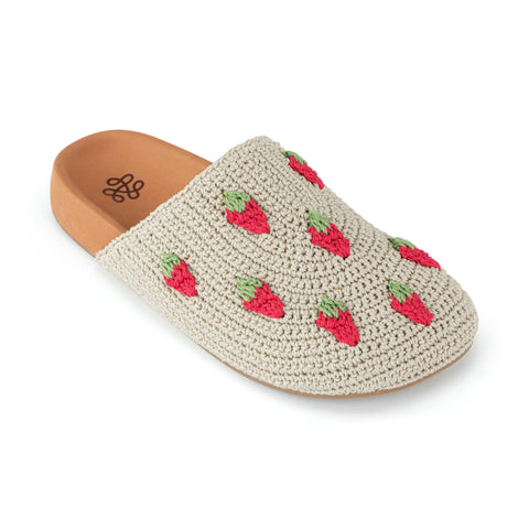 The Sak Bolinas Clog - Hand Crochet - Natural Strawberries