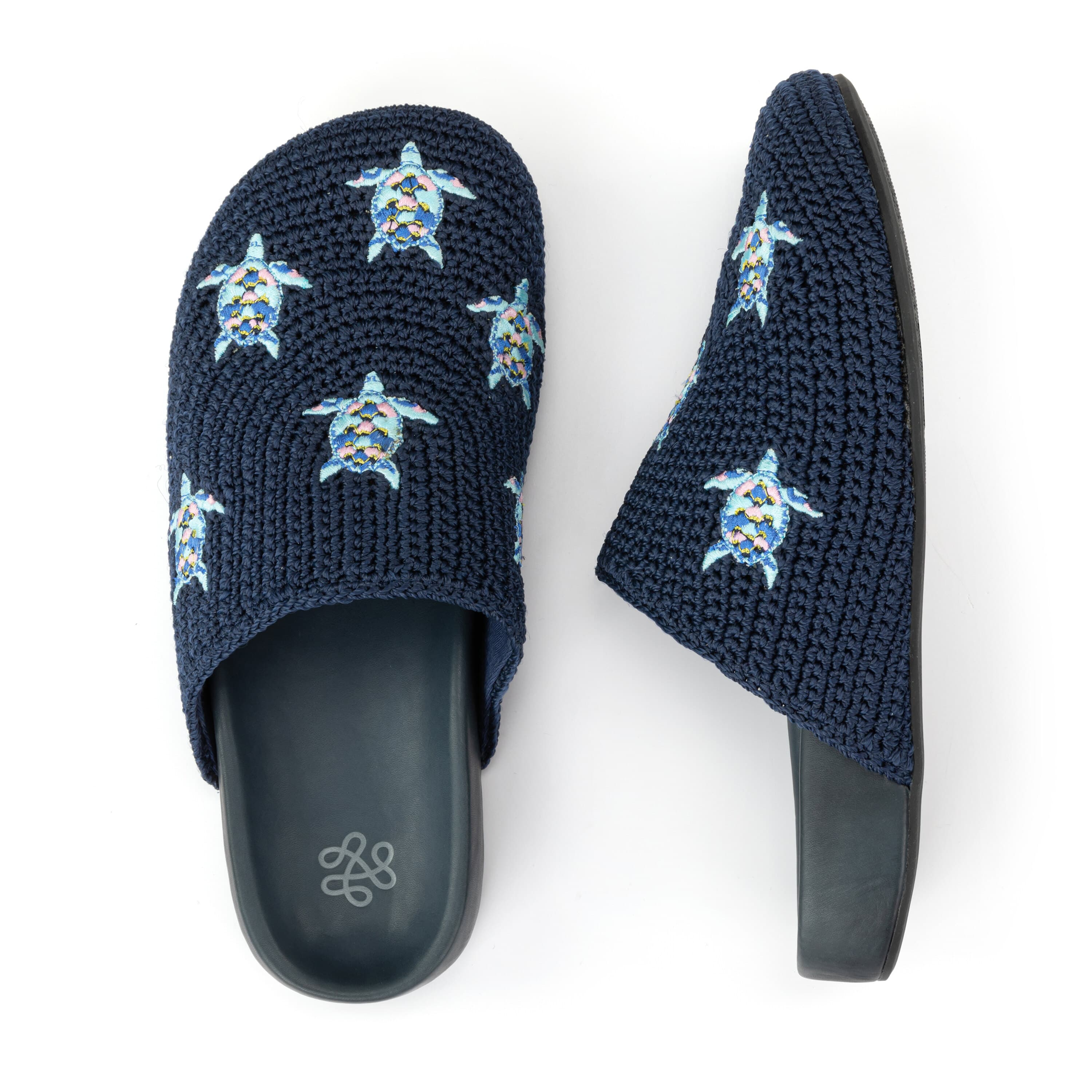 The Sak Bolinas Clog - Hand Crochet - Denim Turtle
