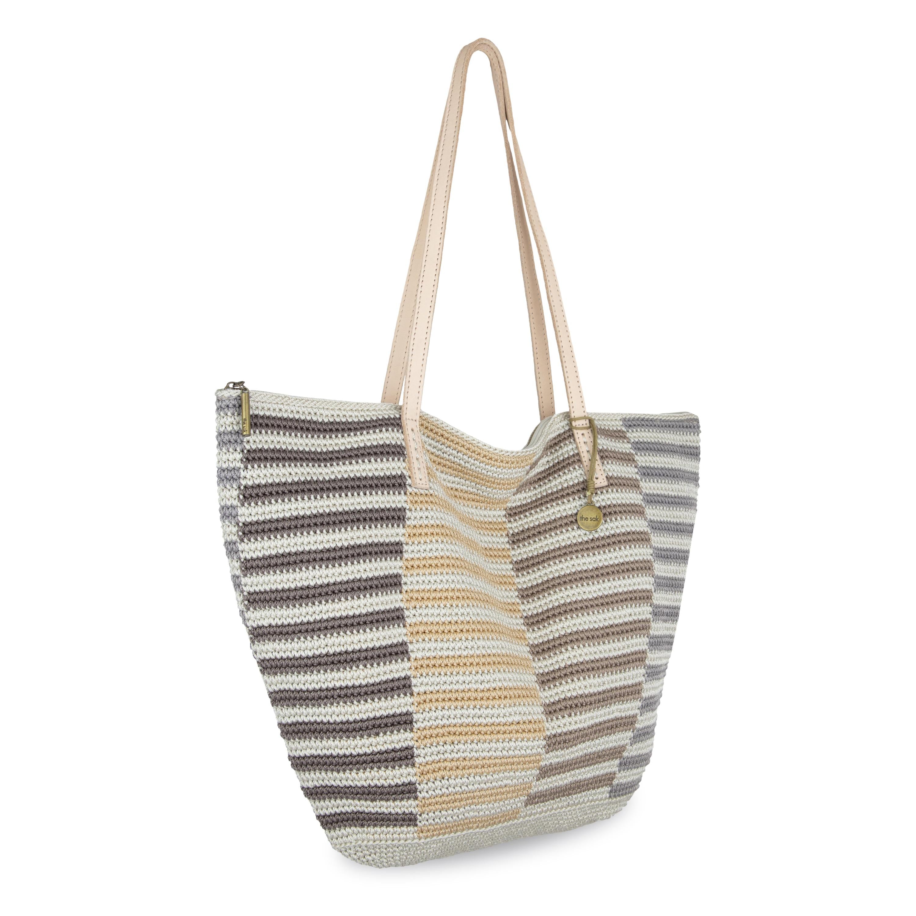 The Sak Faye Large Tote - Hand Crochet - Serenity Stripe