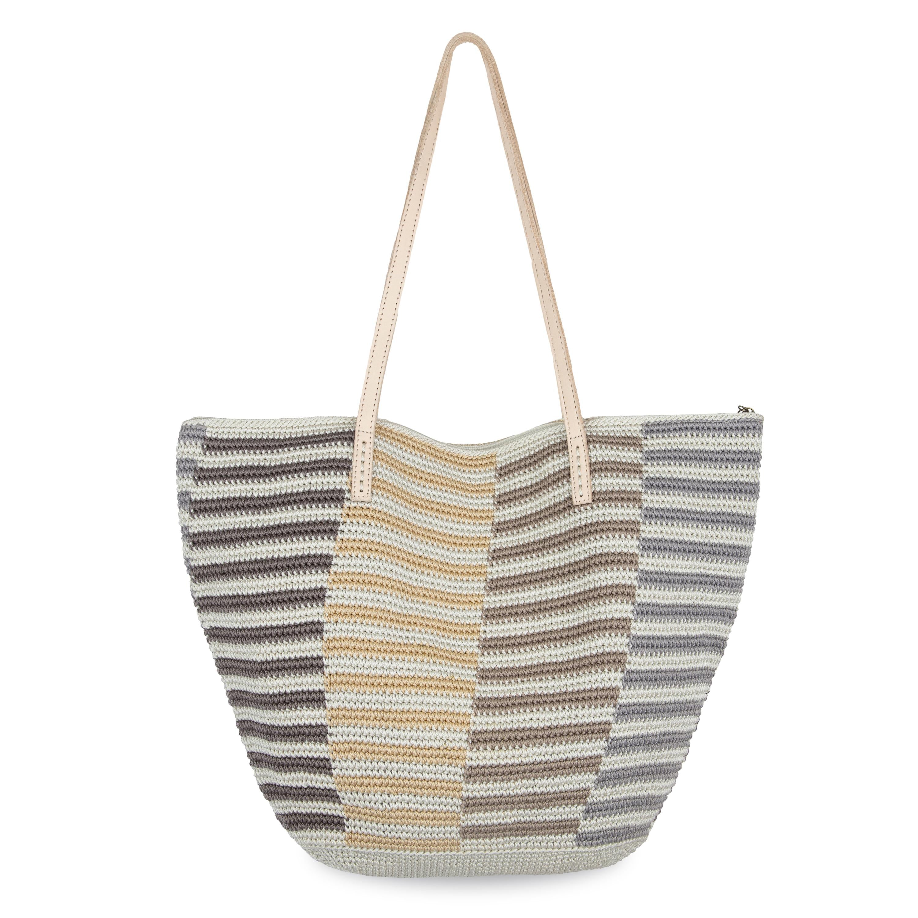 The Sak Faye Large Tote - Hand Crochet - Serenity Stripe