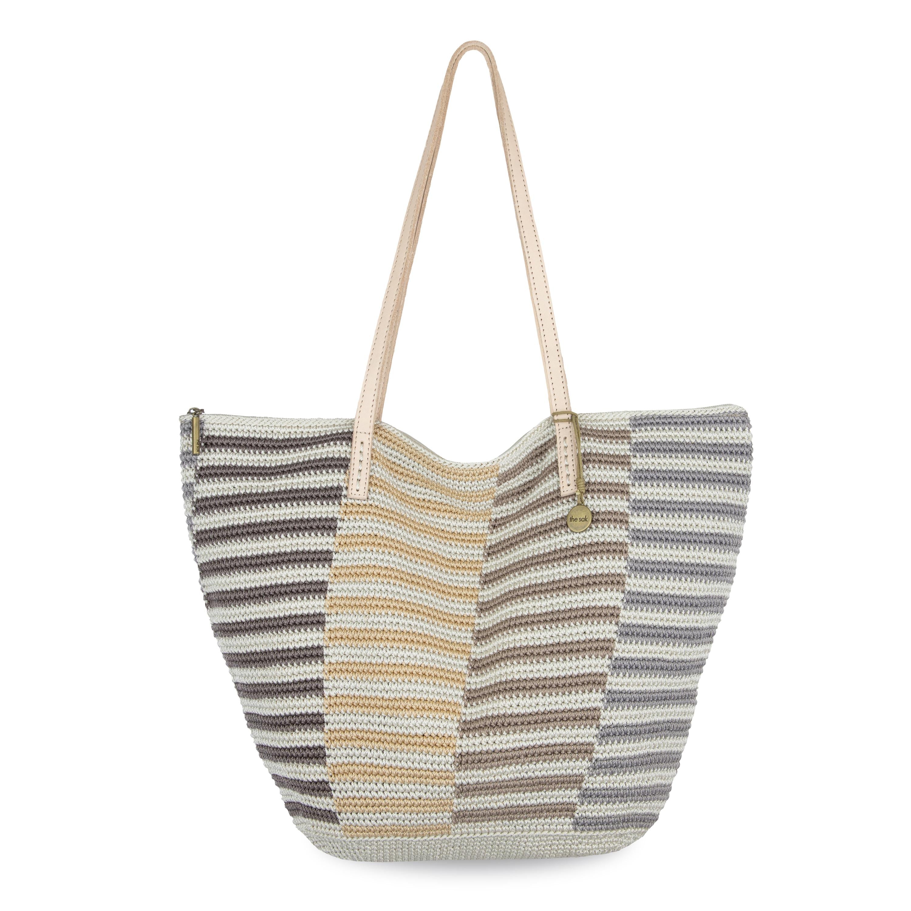 The Sak Faye Large Tote - Hand Crochet - Serenity Stripe