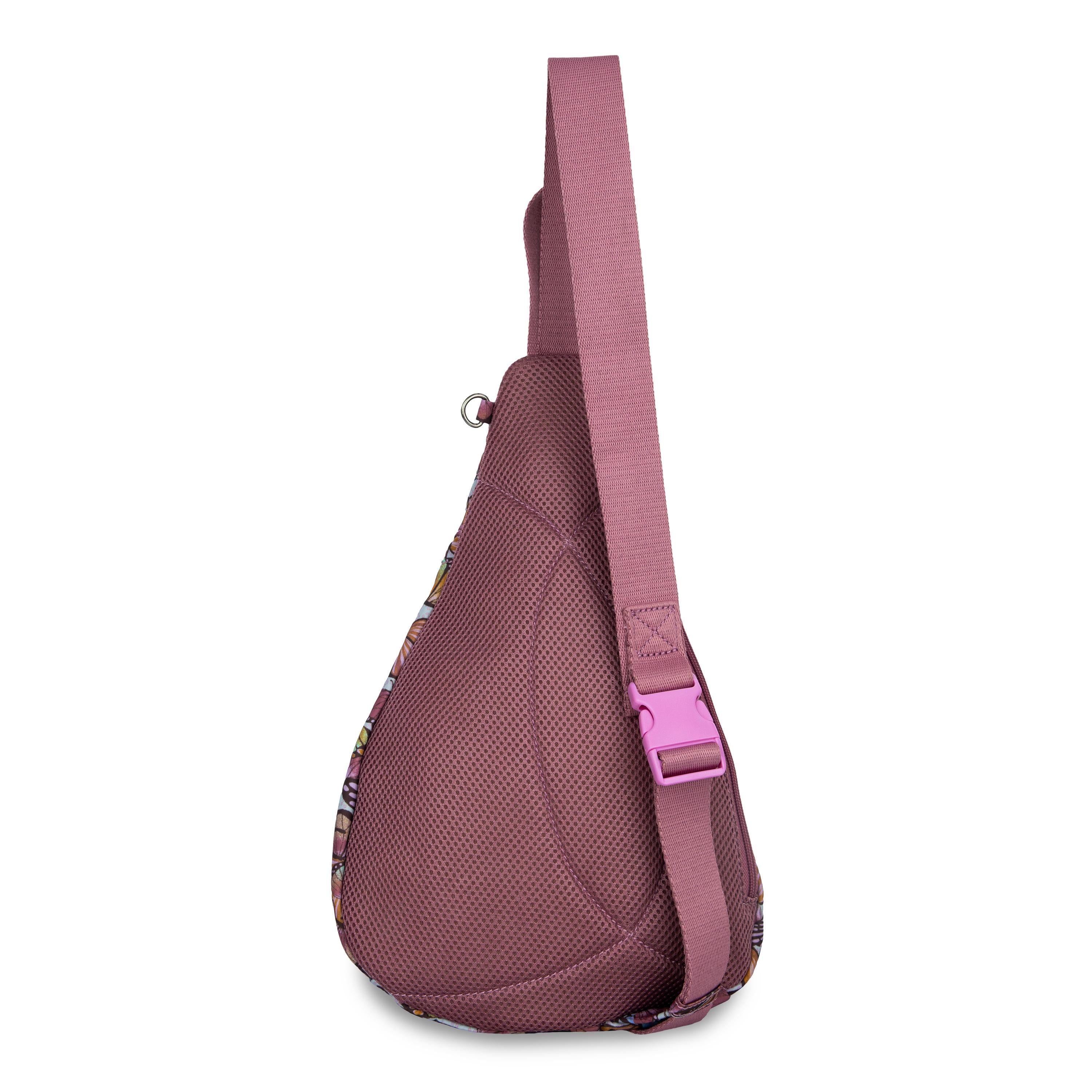 Sakroots On The Go Sling Backpack - EcoTwill - Mulberry Butterfly Bloom