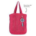 The Sak Lanie Market Tote - Hand Crochet - Magenta Flower
