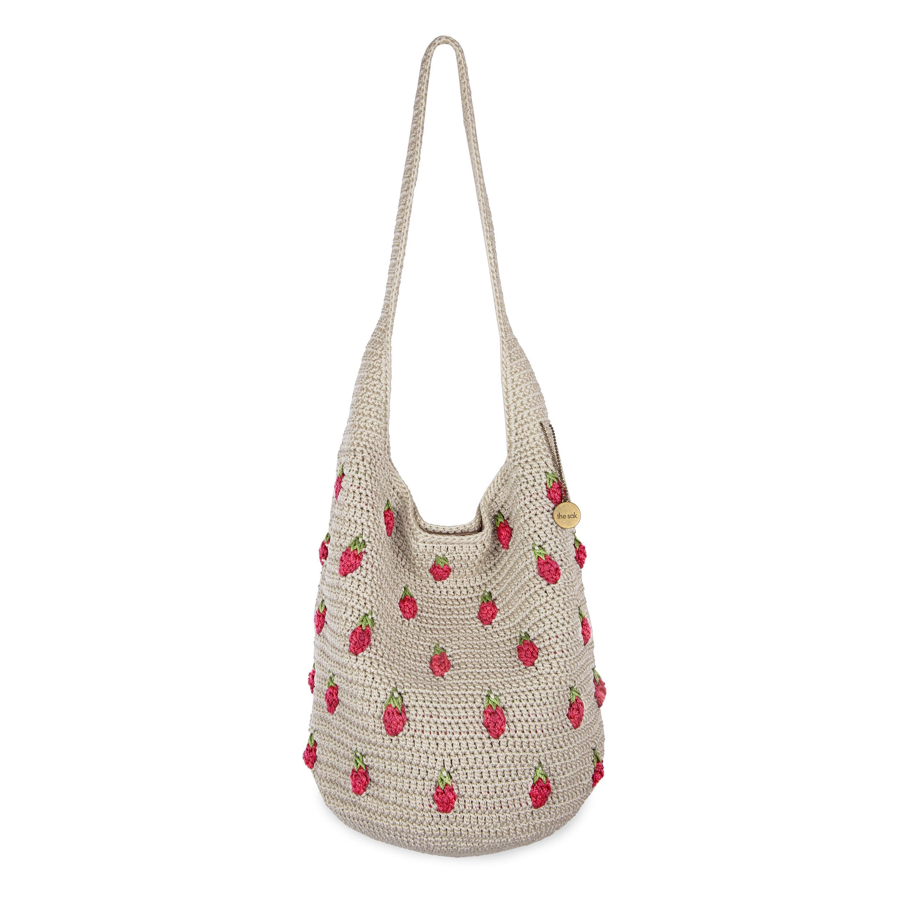 The Sak 120 Hobo - Hand Crochet - Natural Strawberries