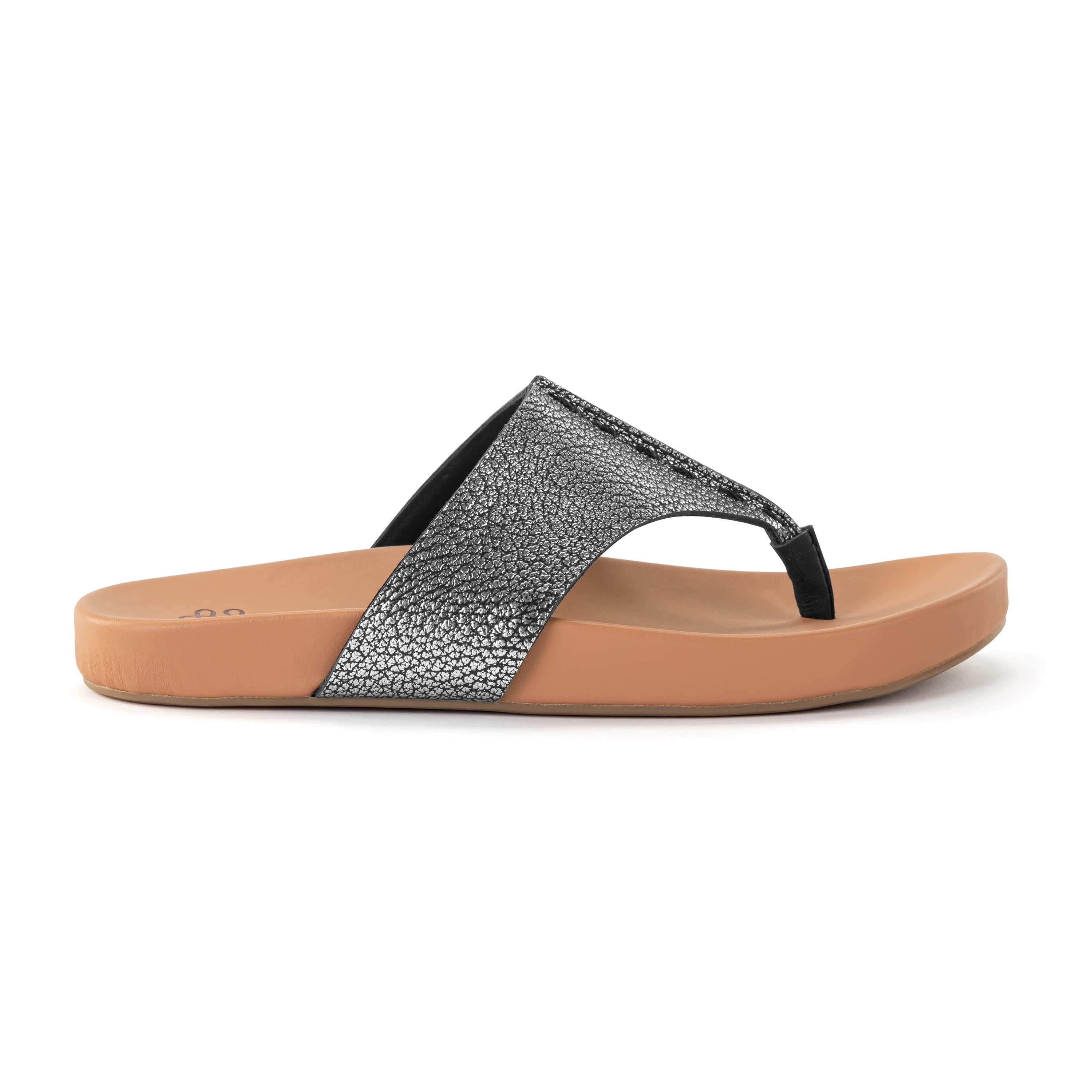 The Sak Everly Sandal - Leather - Dark Silver