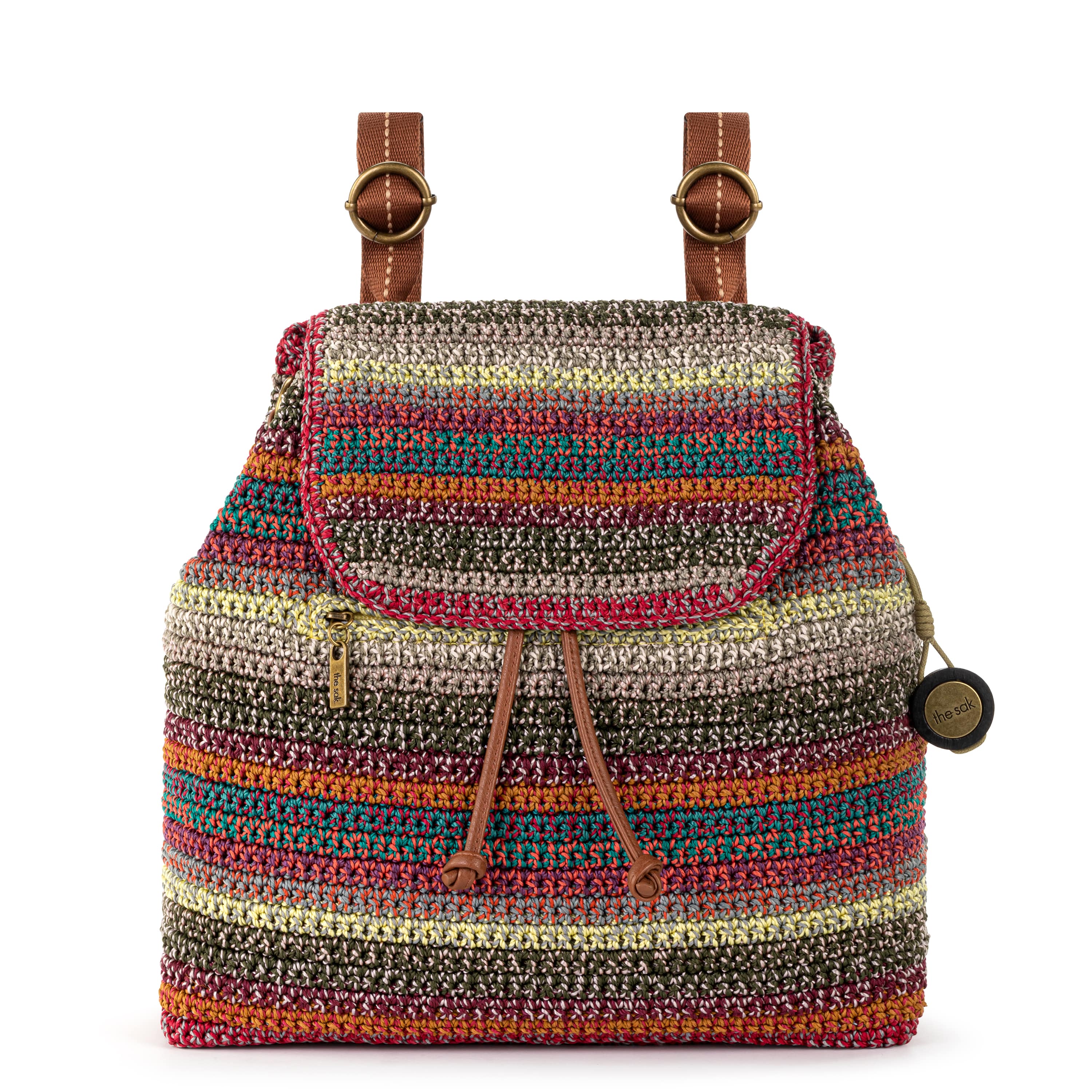 The Sak Sayulita Backpack - Hand Crochet - Sunset Stripe