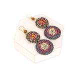 The Sak Jasper Double Disc Earrings - Hand Crochet - Sunset Stripe