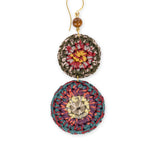 The Sak Jasper Double Disc Earrings - Hand Crochet - Sunset Stripe