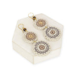 The Sak Jasper Double Disc Earrings - Hand Crochet - Serenity Stripe