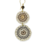 The Sak Jasper Double Disc Earrings - Hand Crochet - Serenity Stripe