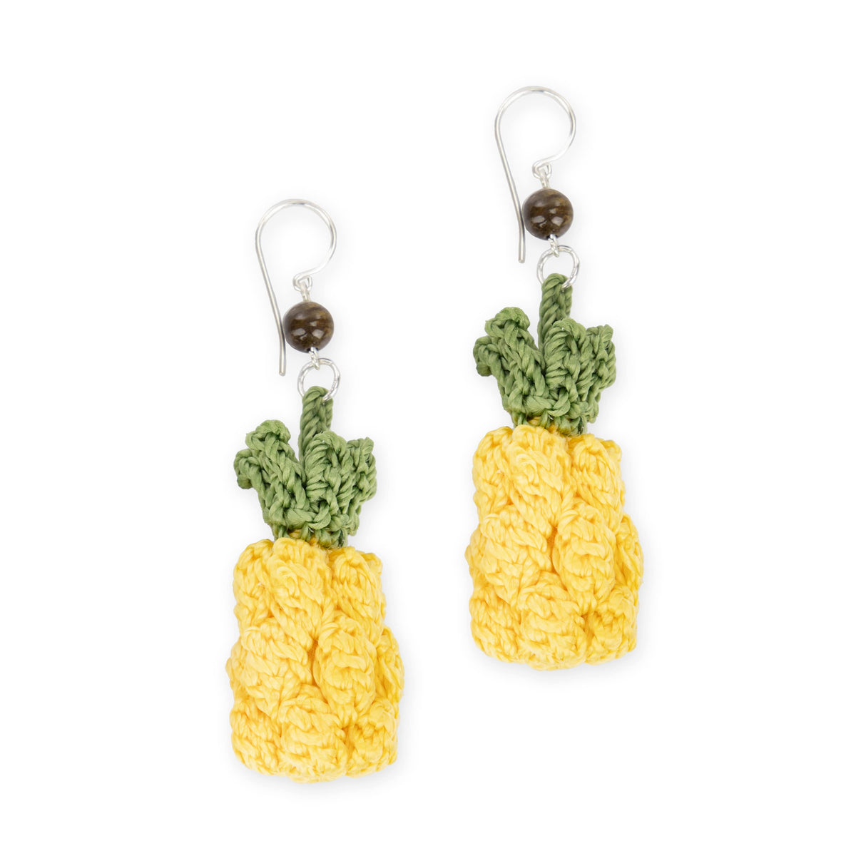 Cyrus Charm Earrings in Pineapple Crochet