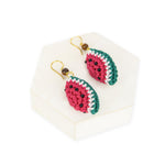 The Sak Cyrus Charm Earrings - Hand Crochet - Watermelon