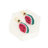 The Sak Cyrus Charm Earrings - Hand Crochet - Watermelon
