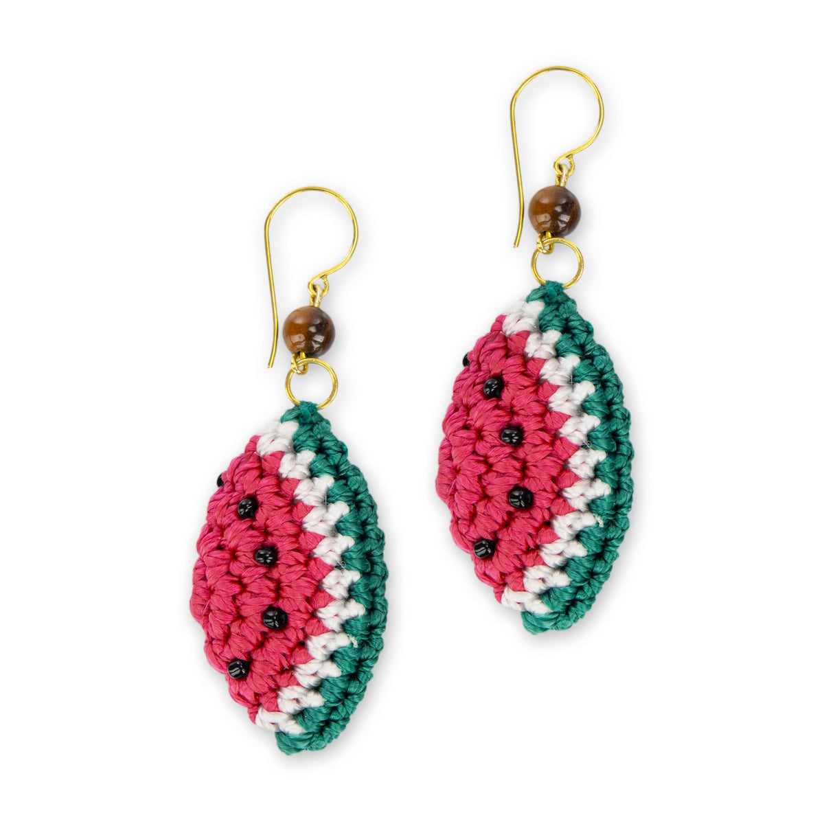 Cyrus Charm Earrings in Watermelon Crochet