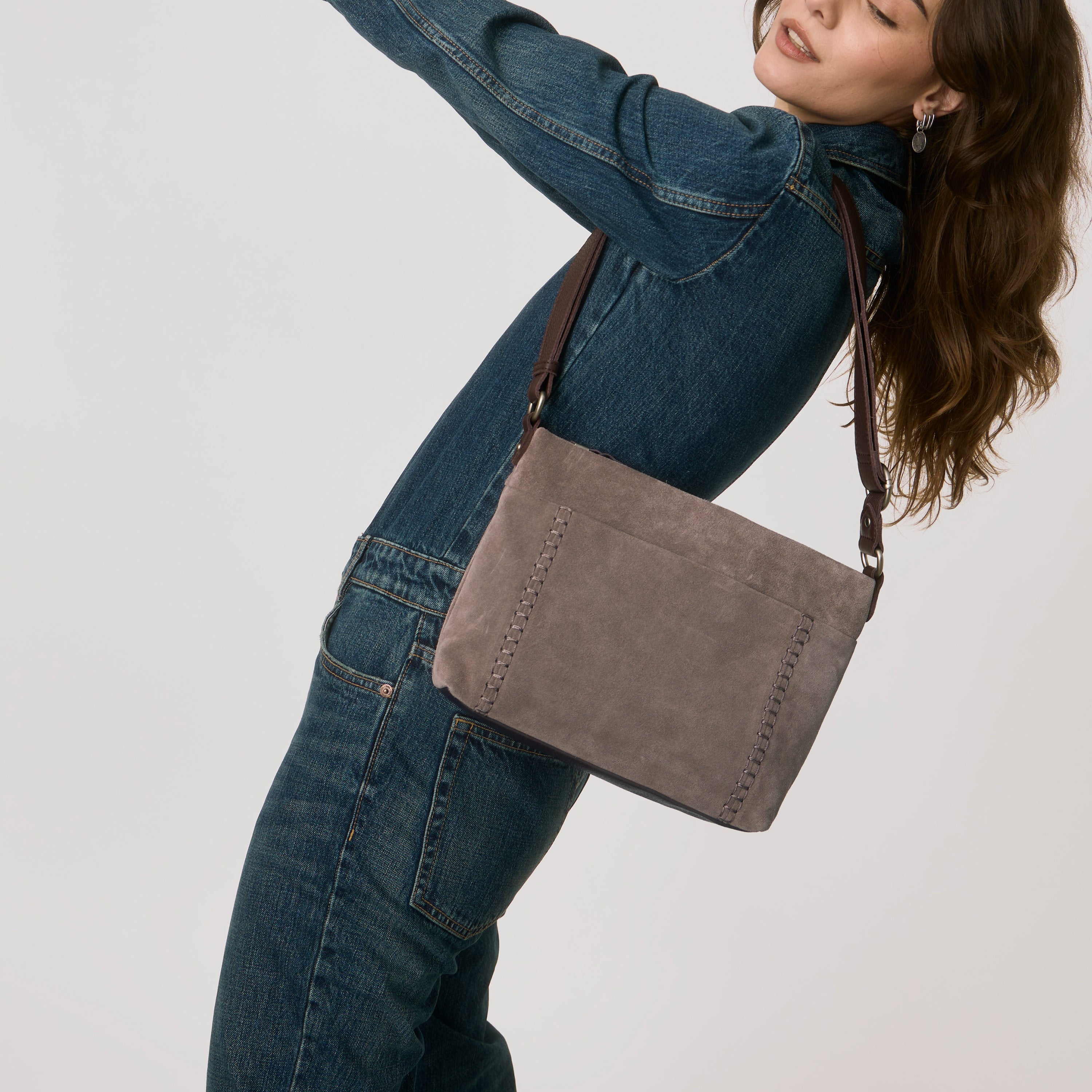 The Sak Melrose Crossbody - Leather - Mushroom Suede