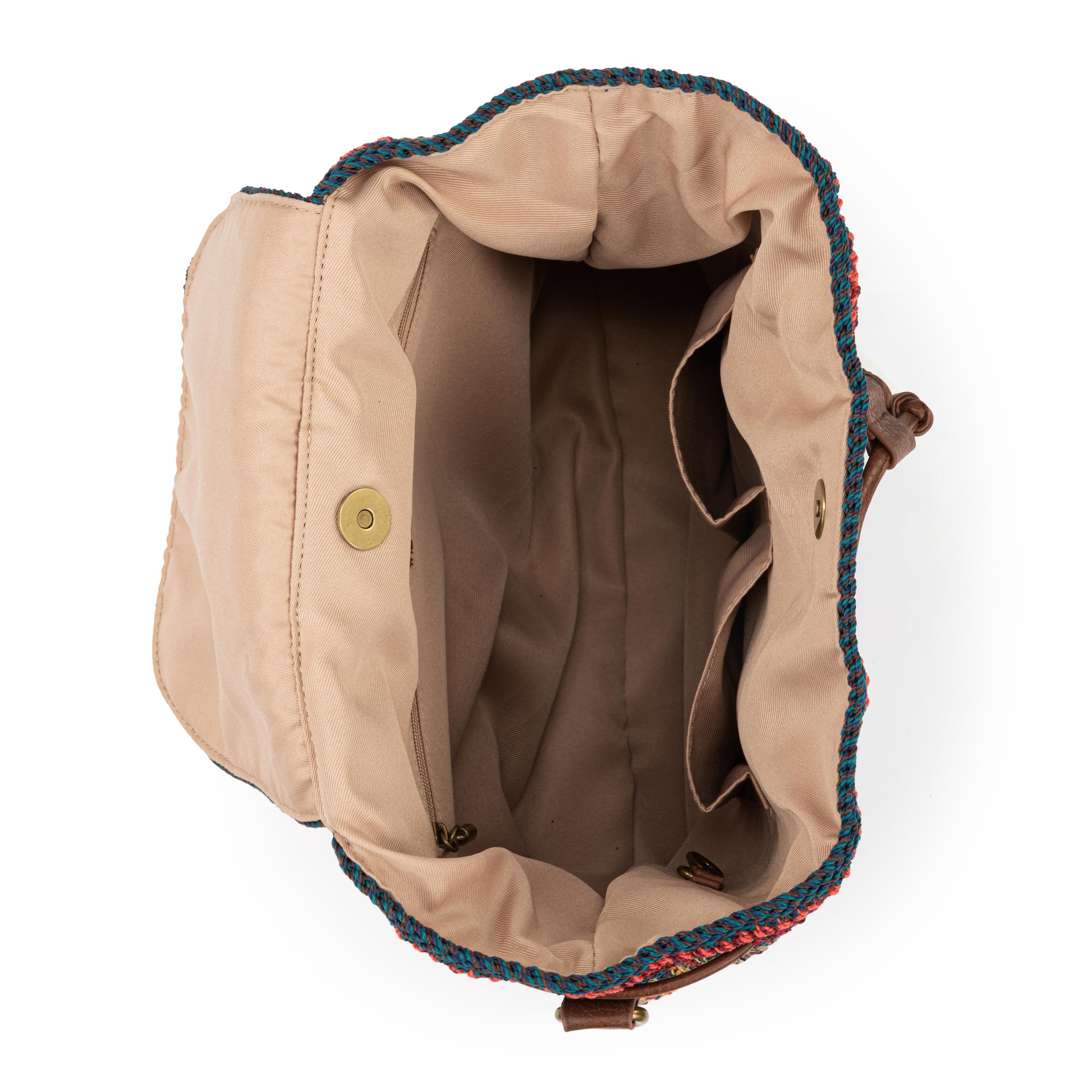 The Sak Sayulita Backpack - Hand Crochet - Woodland Stripe