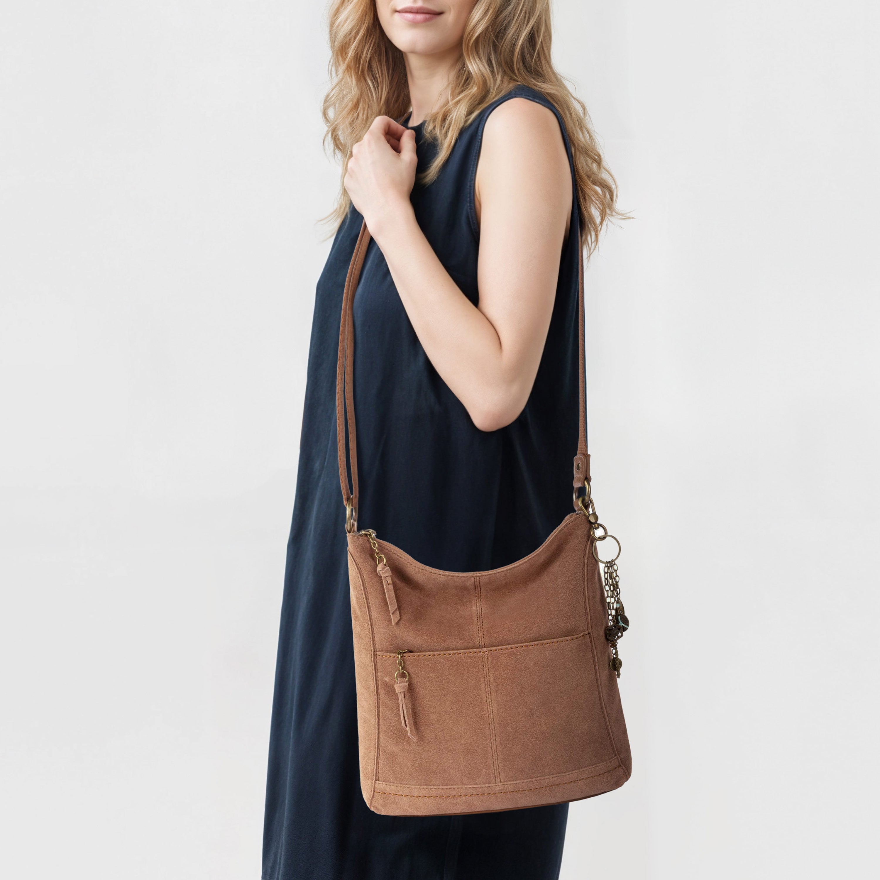 The Sak Lucia Crossbody - Leather - Tobacco Suede