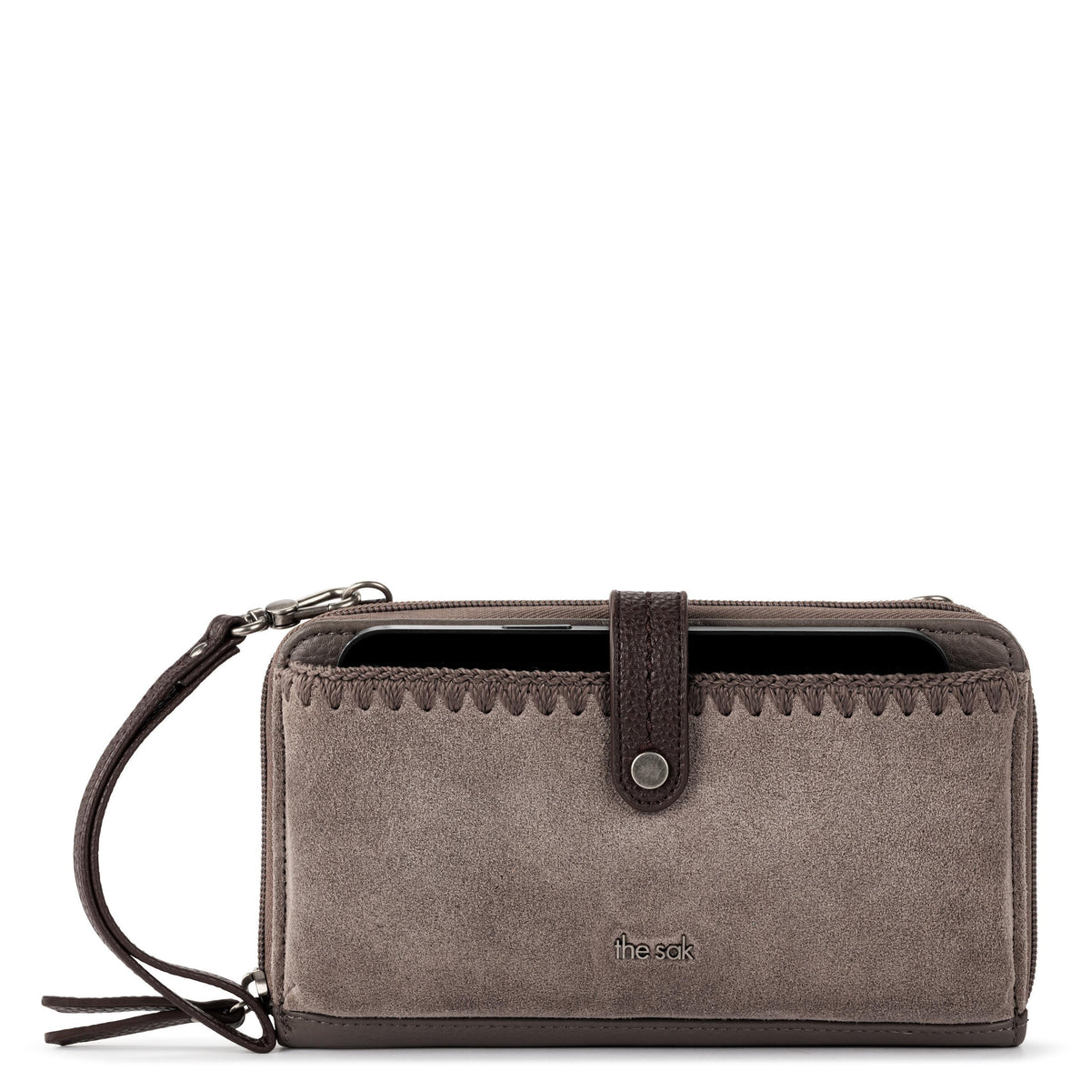 Iris Smartphone Wallet in Mushroom Suede