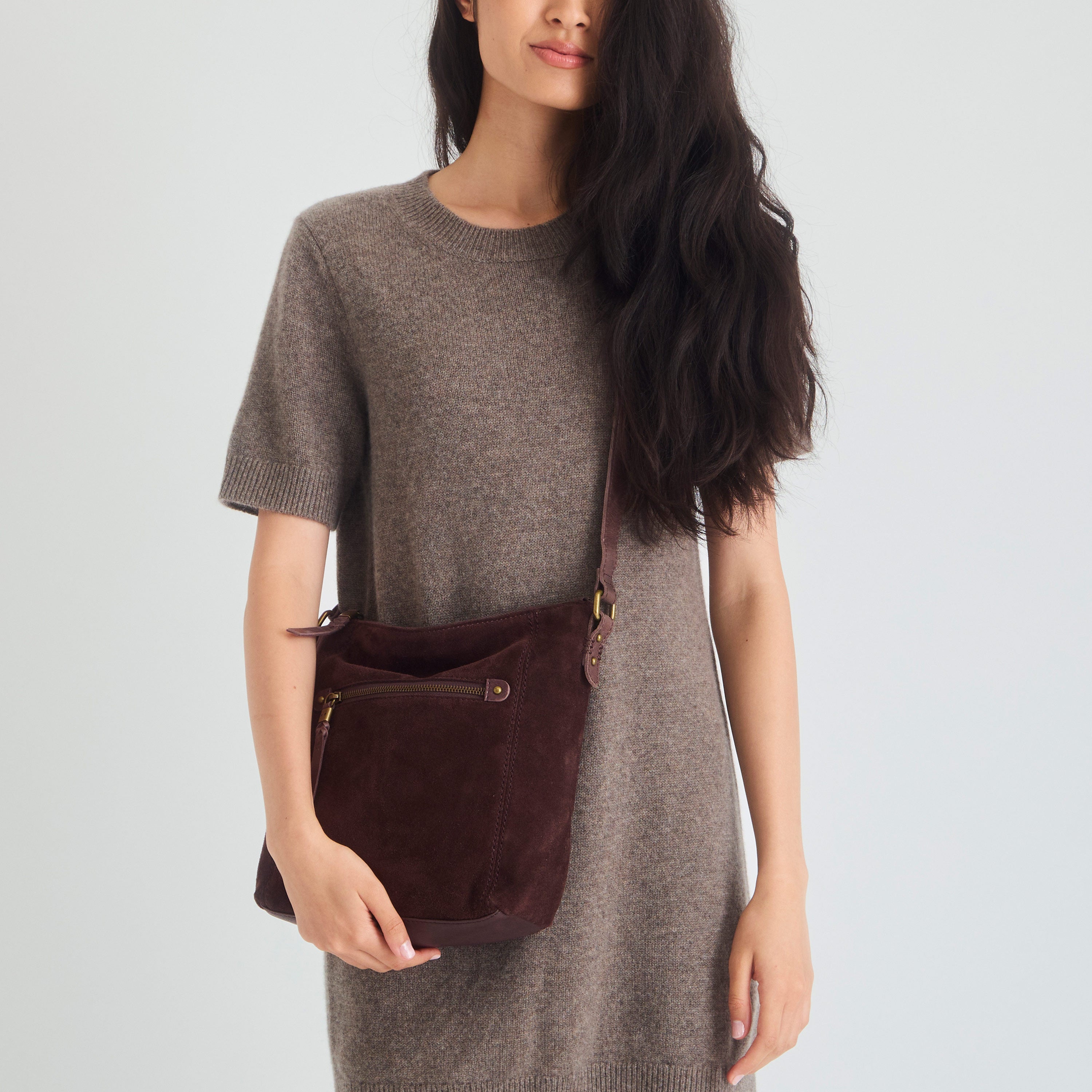 The Sak Ashland Crossbody - Leather - Mahogany Suede