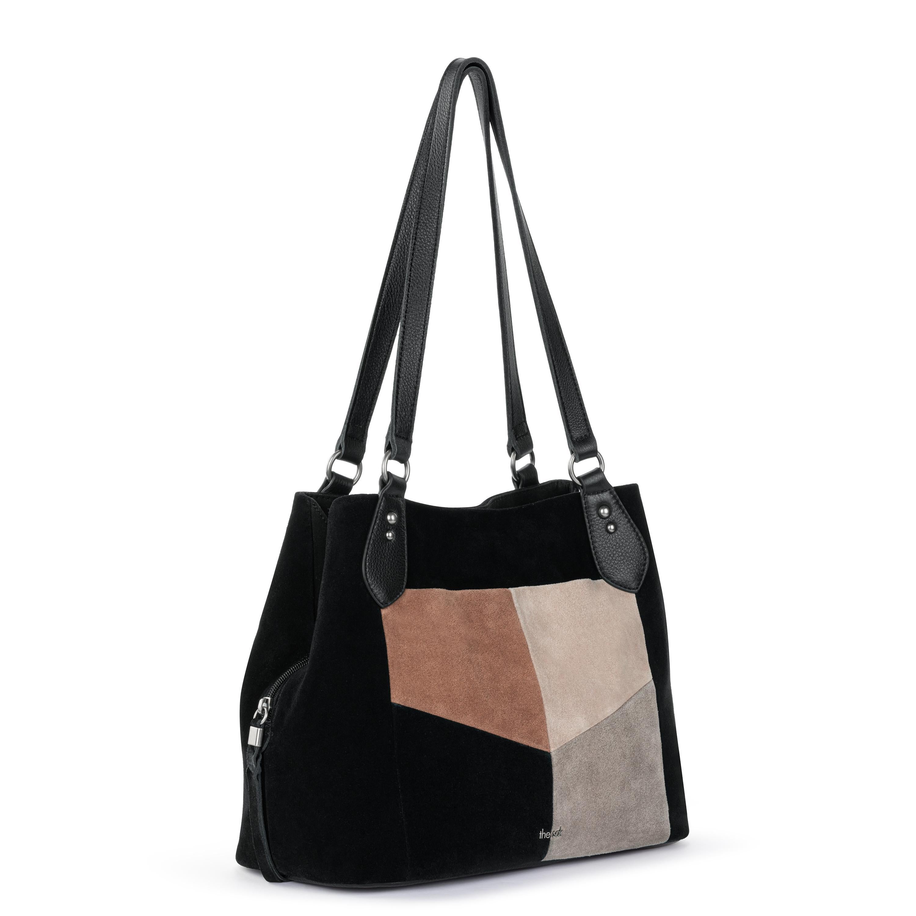 The Sak Melrose Satchel - Leather - Neutral Suede Block